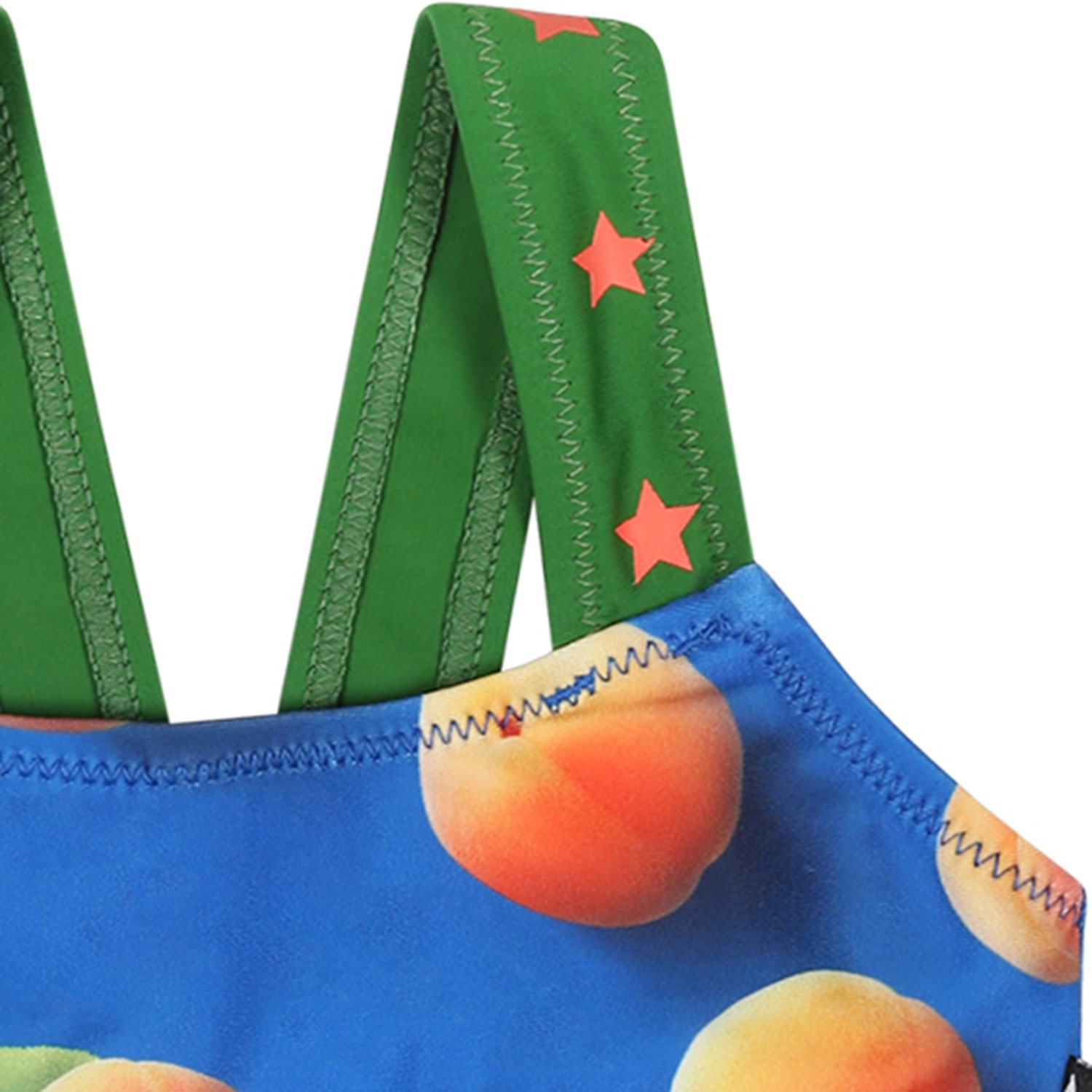 Shop Molo Blue Bikini For Baby Girl With Apricot Print