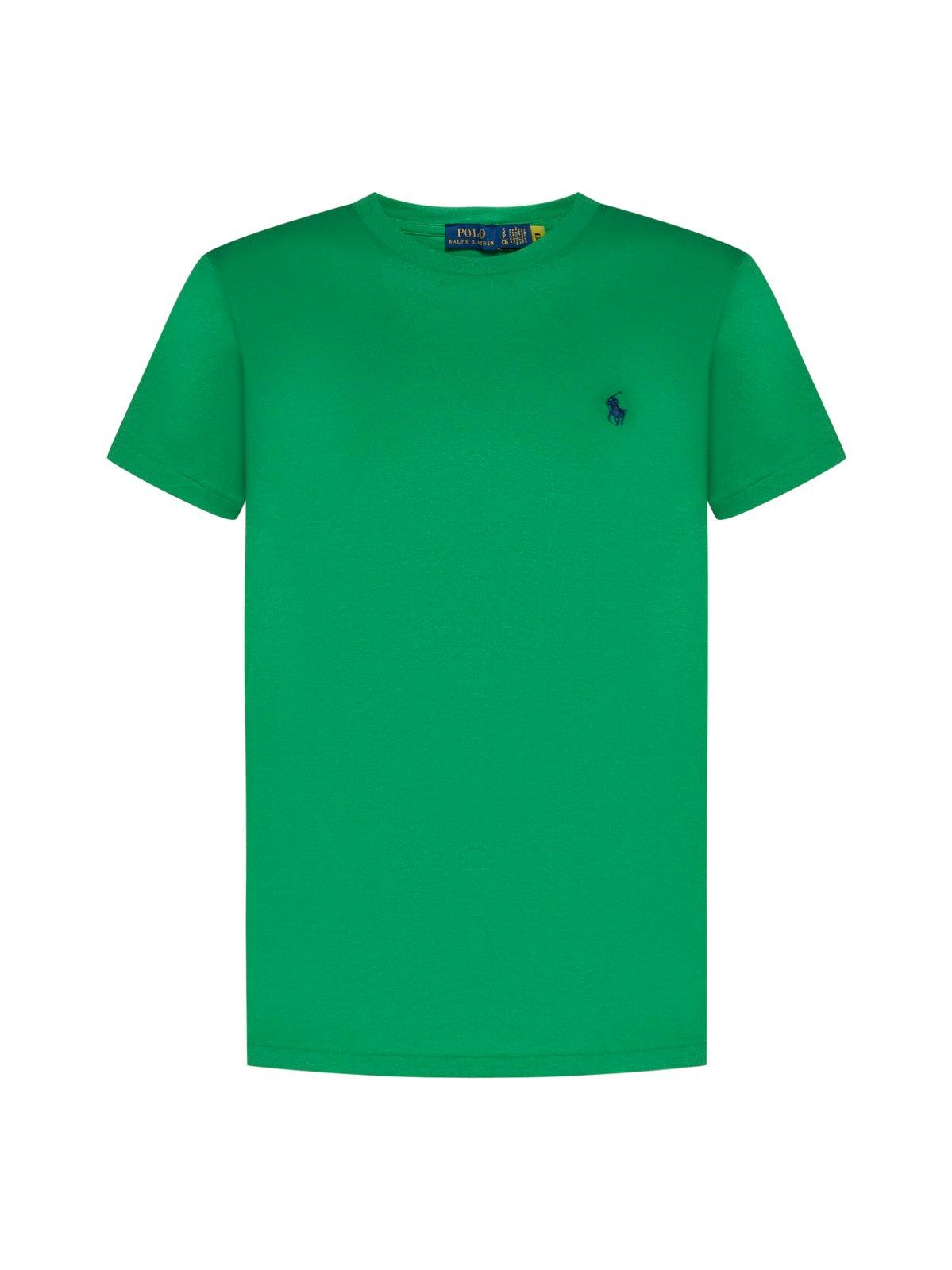 Ralph Lauren Pony Embroidered Crewneck T-shirt In Green