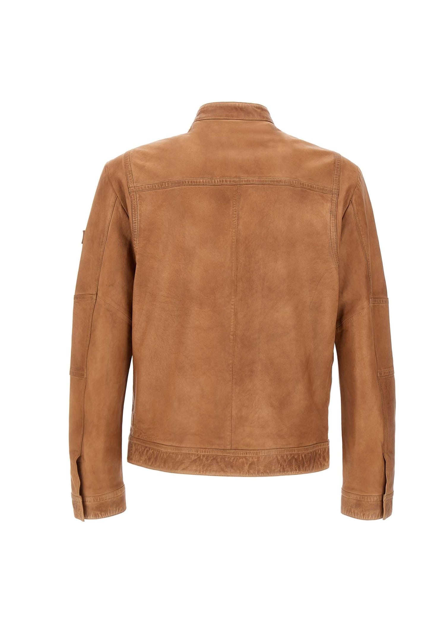 Shop Peuterey Saguaro Jacket In Leather Brown
