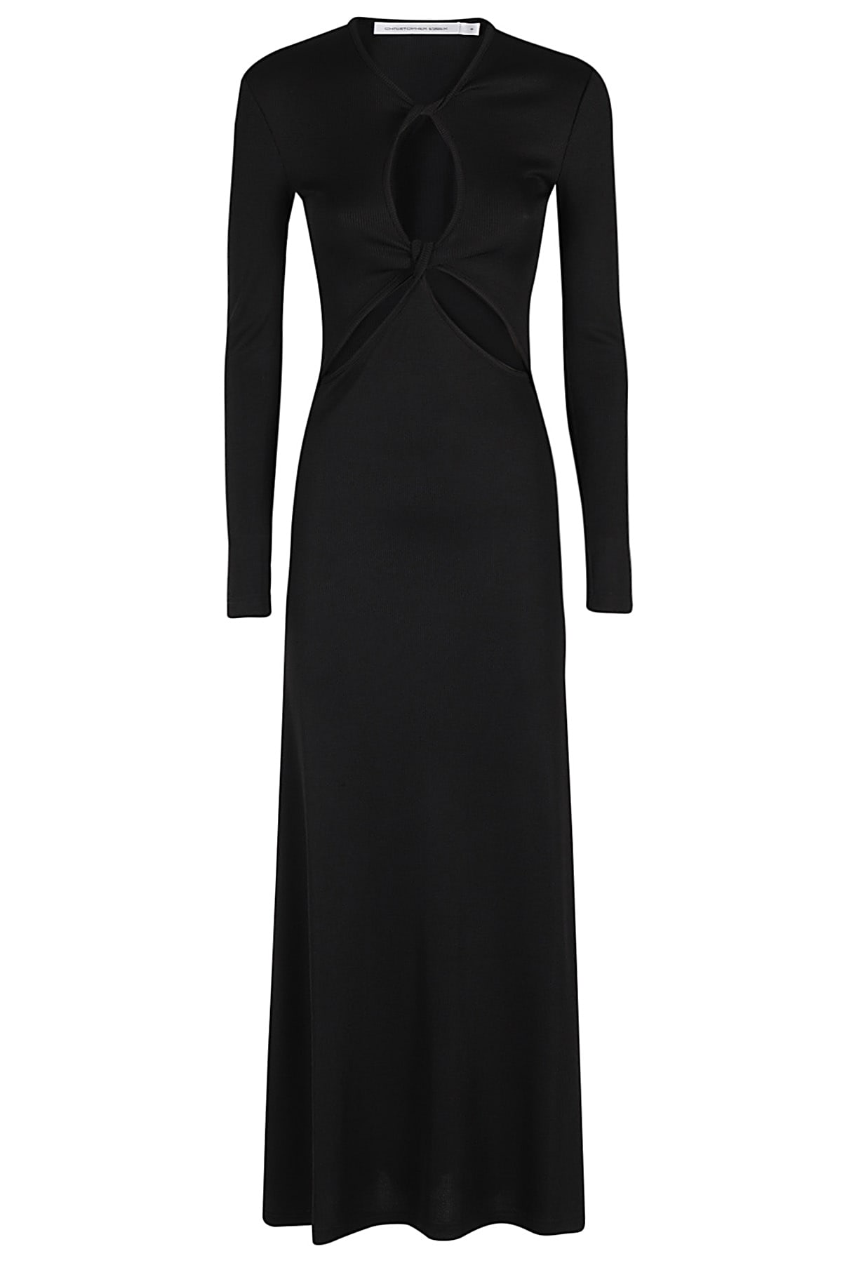 Shop Christopher Esber Open Twist Anglaise Dress In Black