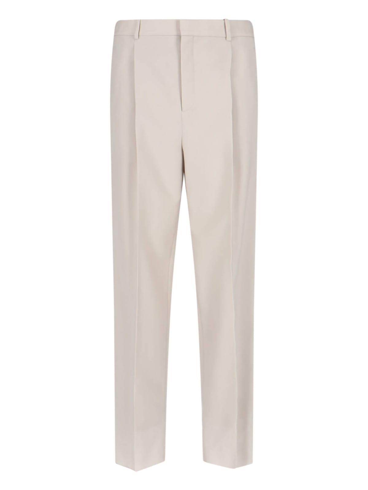 Saint Laurent Trousers With Front Pleats And Back Pockets In Stripped