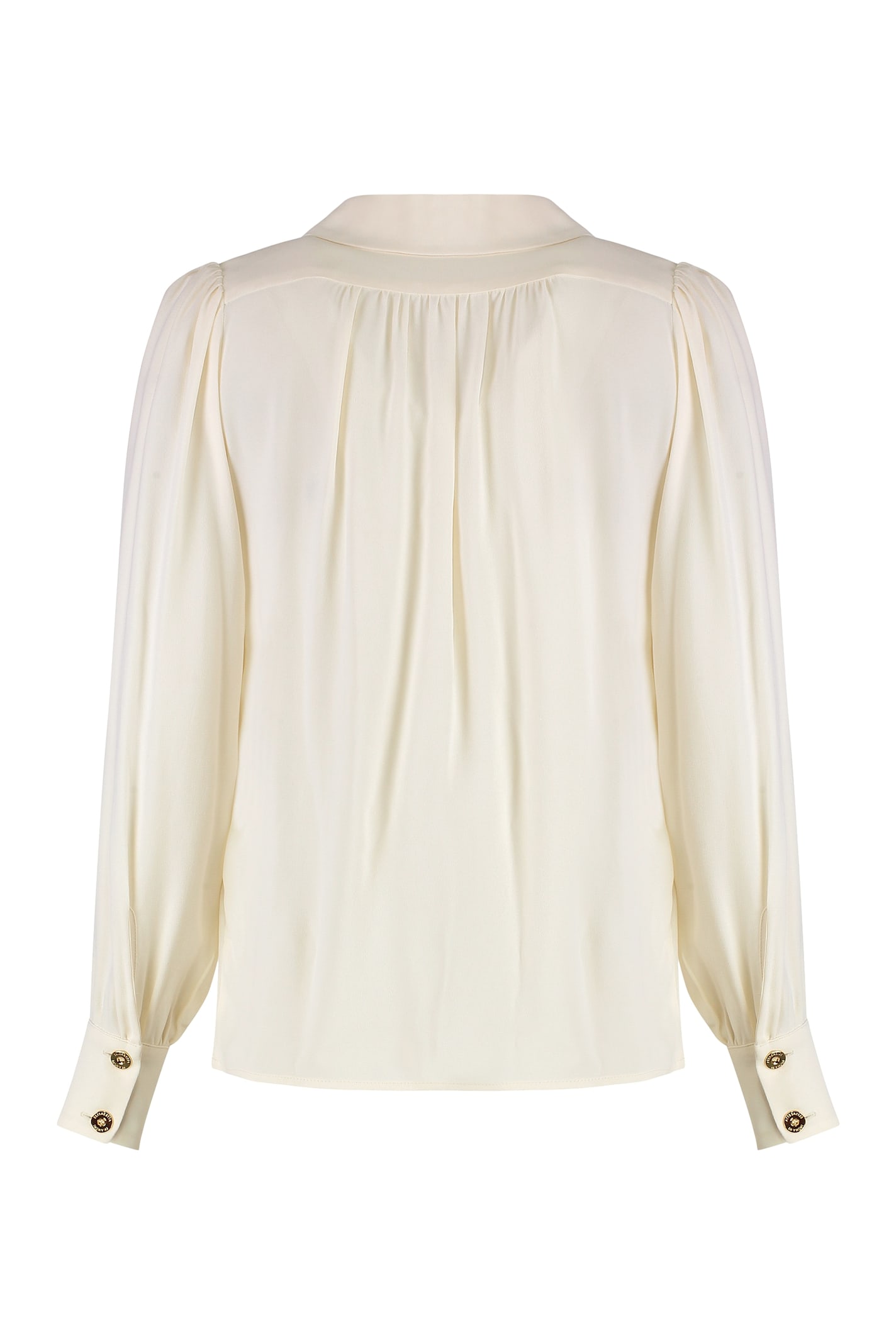 Elisabetta Franchi Viscose Georgette Shirt With Removable Necklace Detail In White