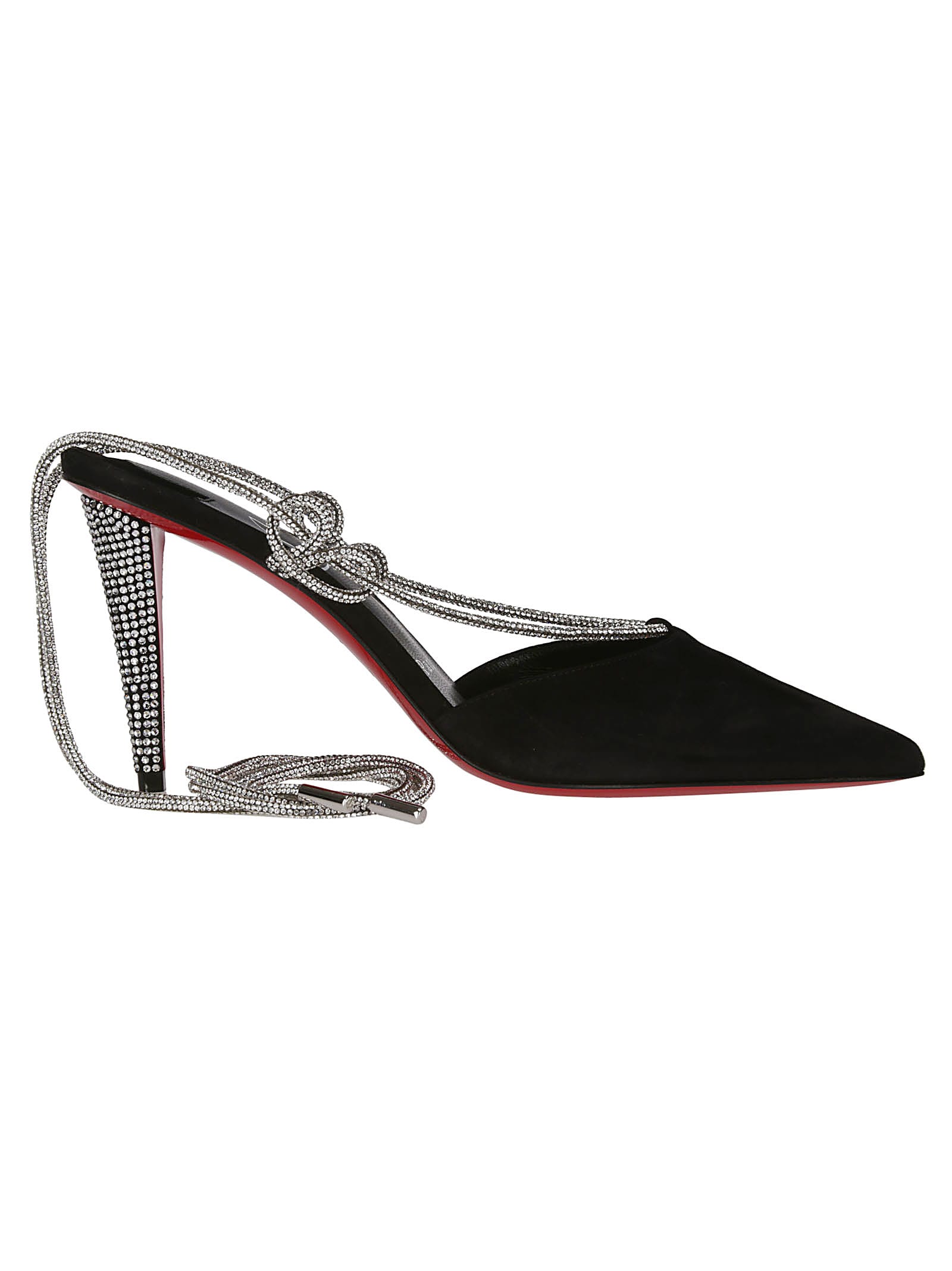 Shop Christian Louboutin Astrid Lace Strass 85 In Black/cry/lin Black