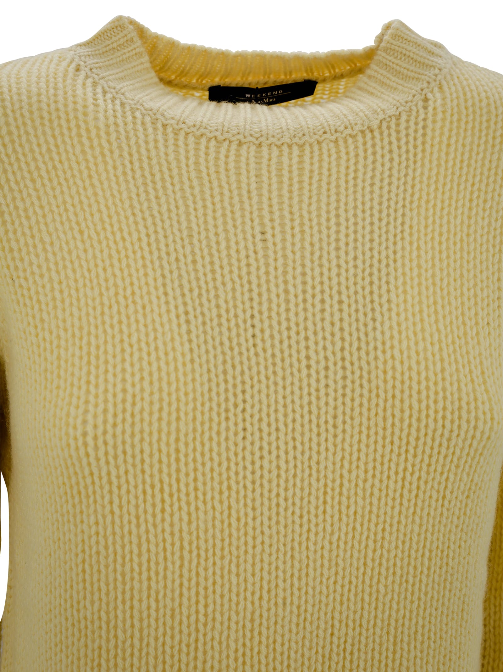 Shop Weekend Max Mara Cashmere Crew-neck Sweater In Yellow