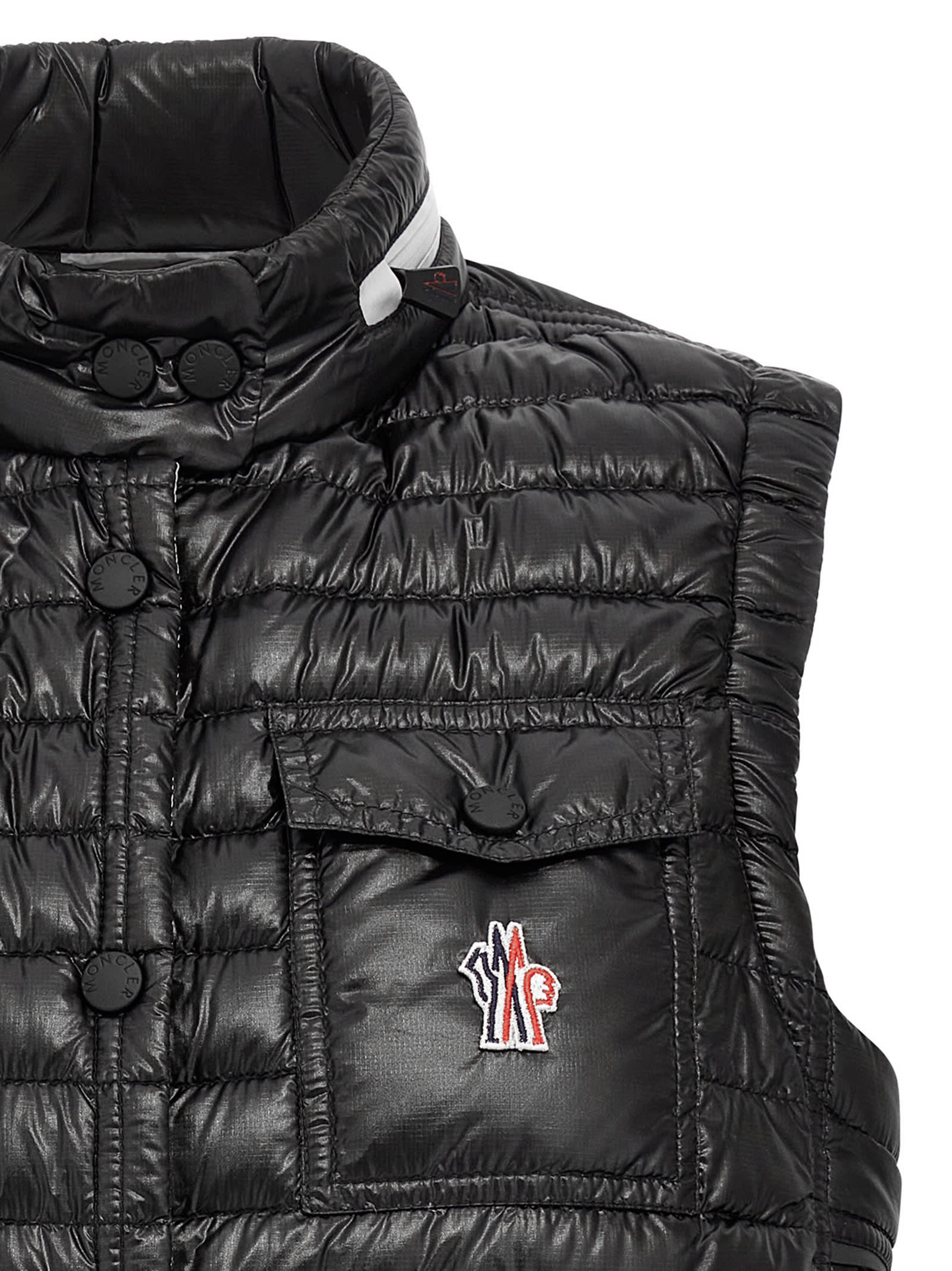 Moncler Vests With Logo In Black