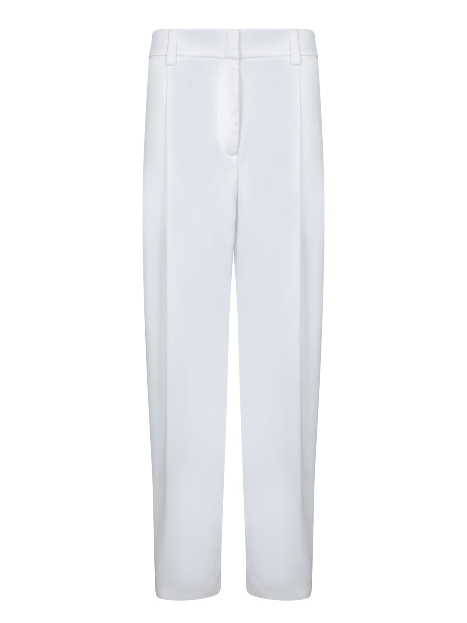 GENNY WHITE SATIN BAGGY PANTS