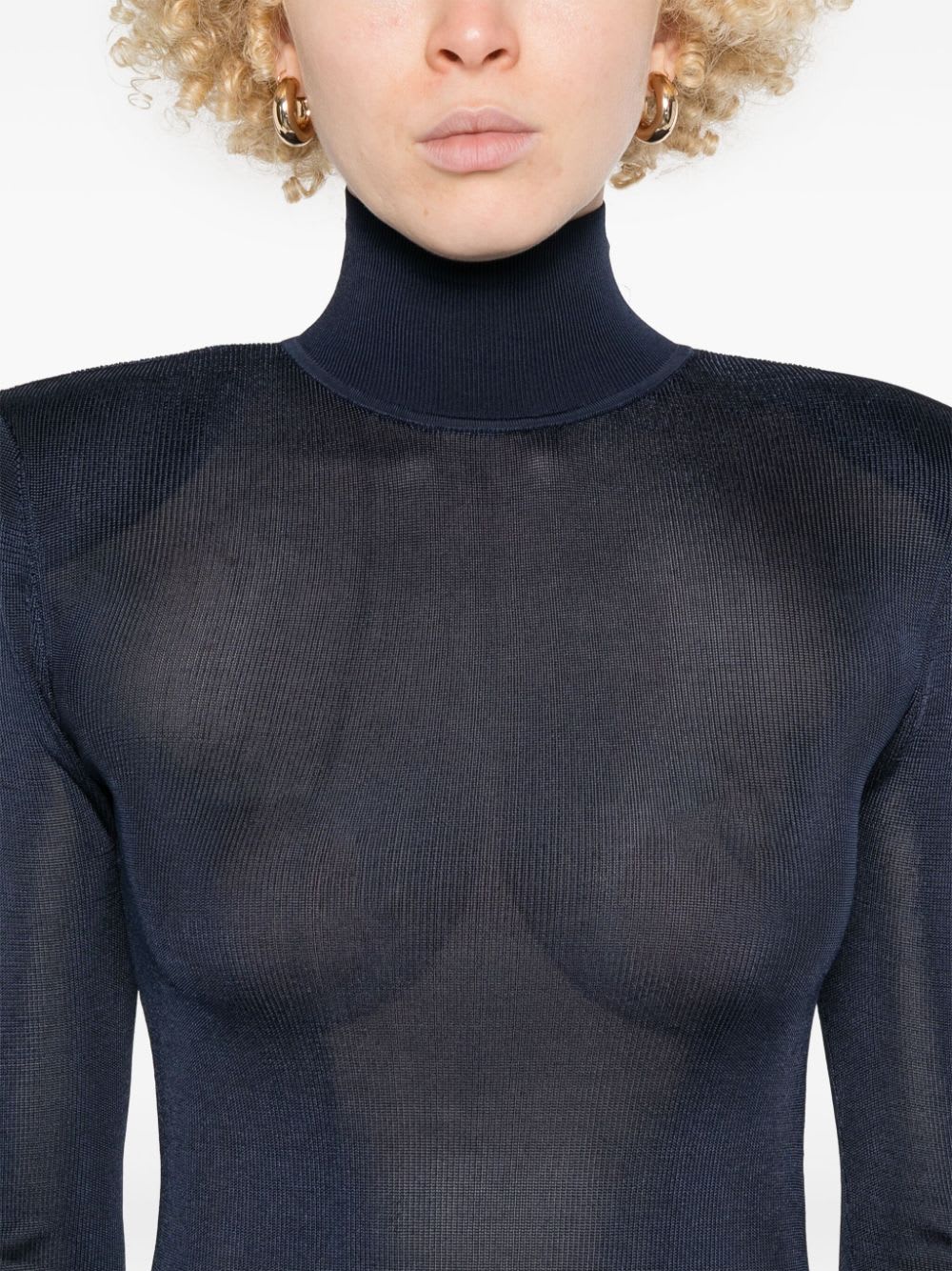 Self-portrait Self Portrait 'lurex' Navy Viscose Blend Dress In Blue