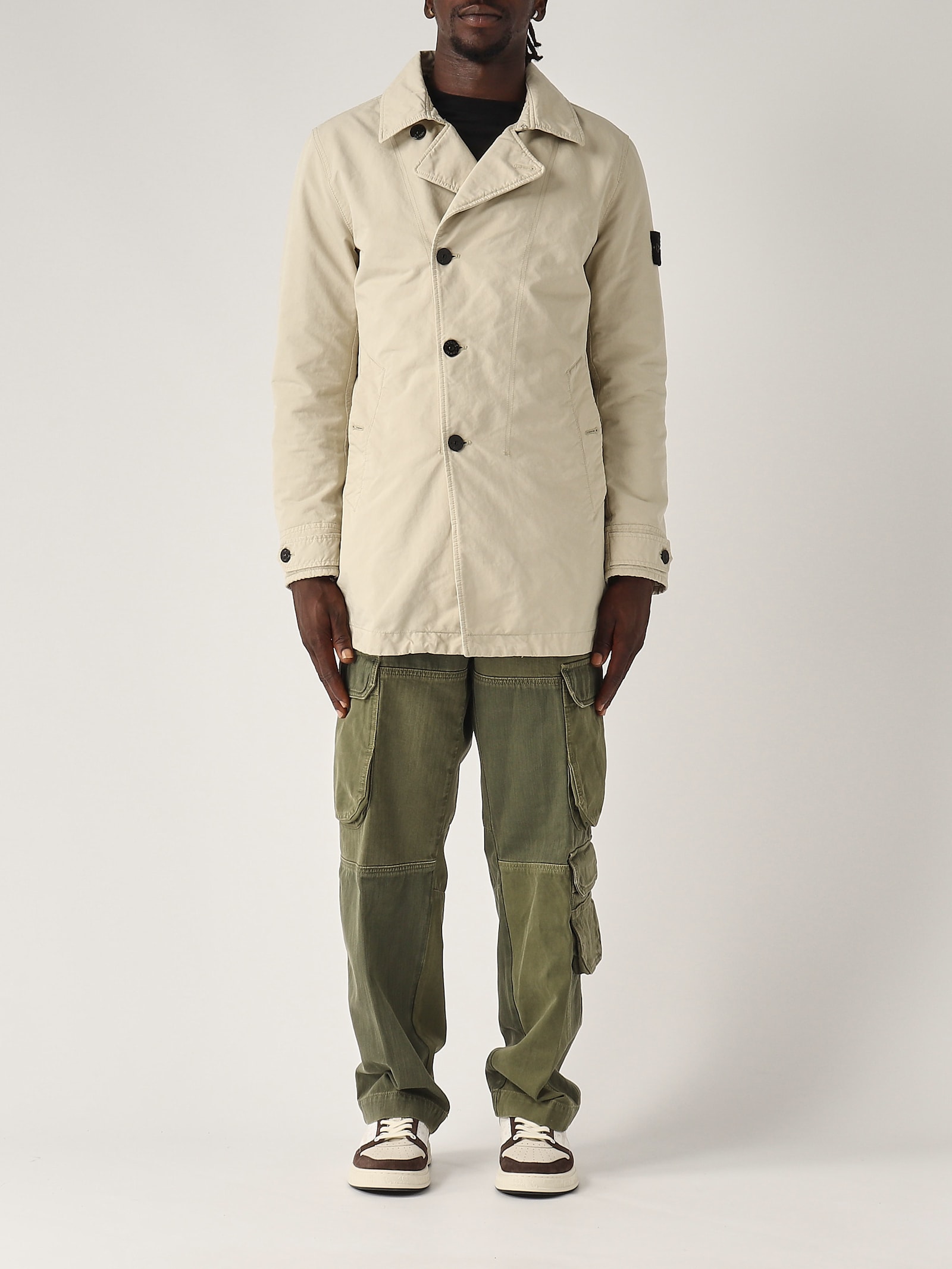 Stone Island Giaccone Jacket In Neutral