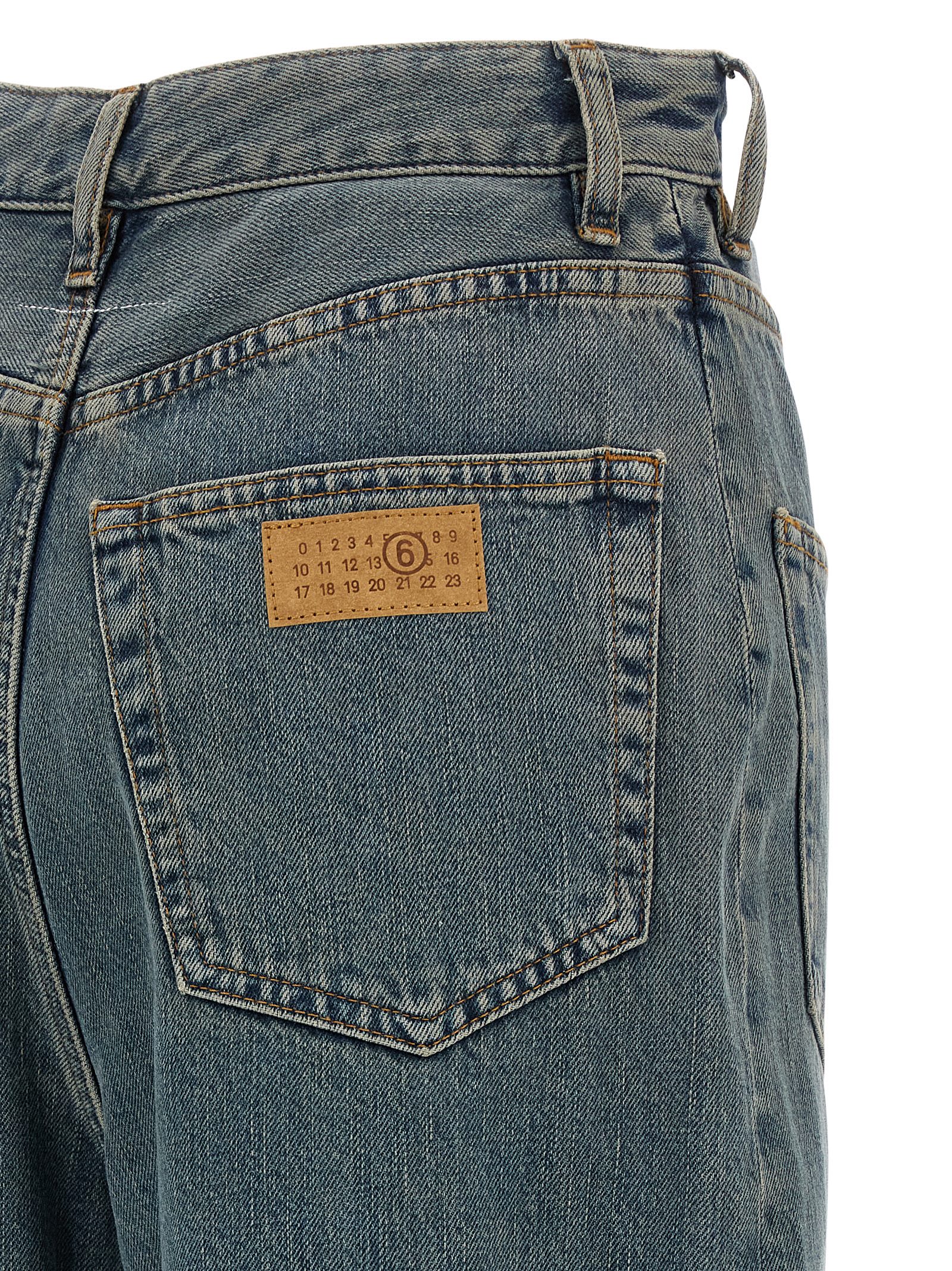 Mm6 Maison Margiela Reversible Denim Trousers Featuring Back Pockets In Blue