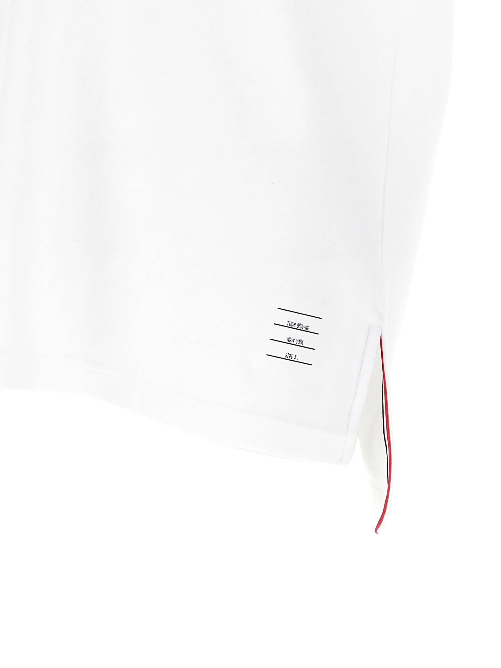 Thom Browne Rwb Stripe Cotton Polo Shirt In White