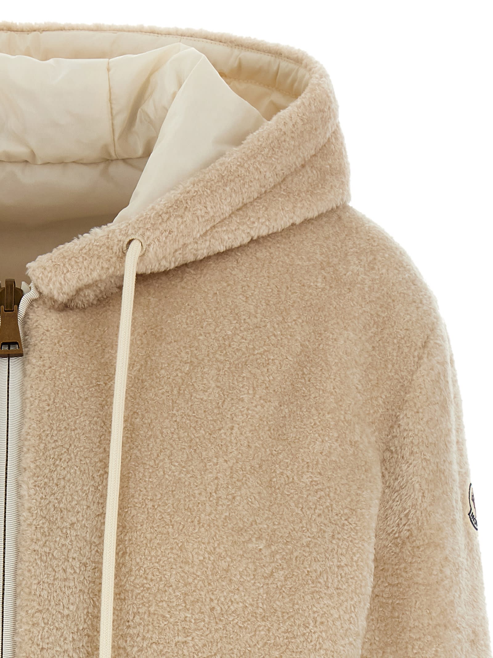 Moncler Reversible Hooded Fleece And Shell Cardigan In Multi