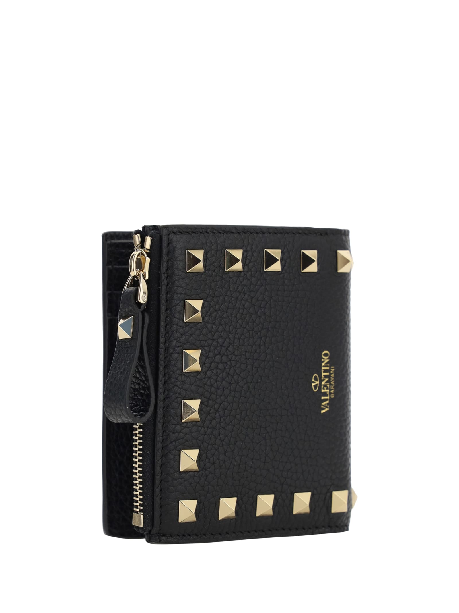 Shop Valentino Rockstud Wallet In Nero