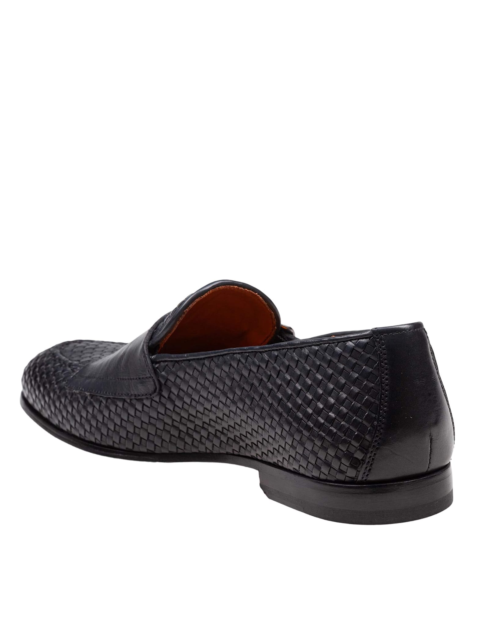 Doucal's Blue Woven Leather Double-buckle Loafer In Blue