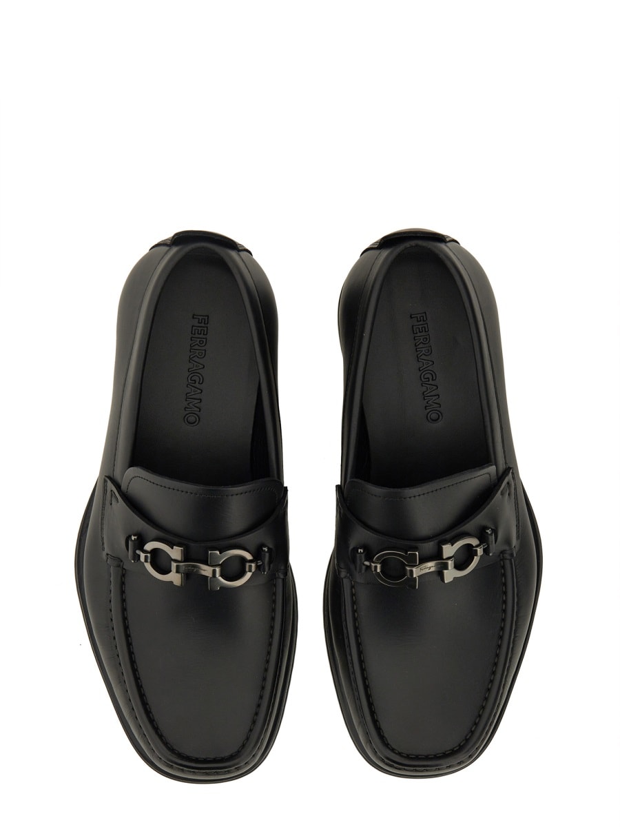 Shop Ferragamo Moccasin With Gancini Ornament In Black