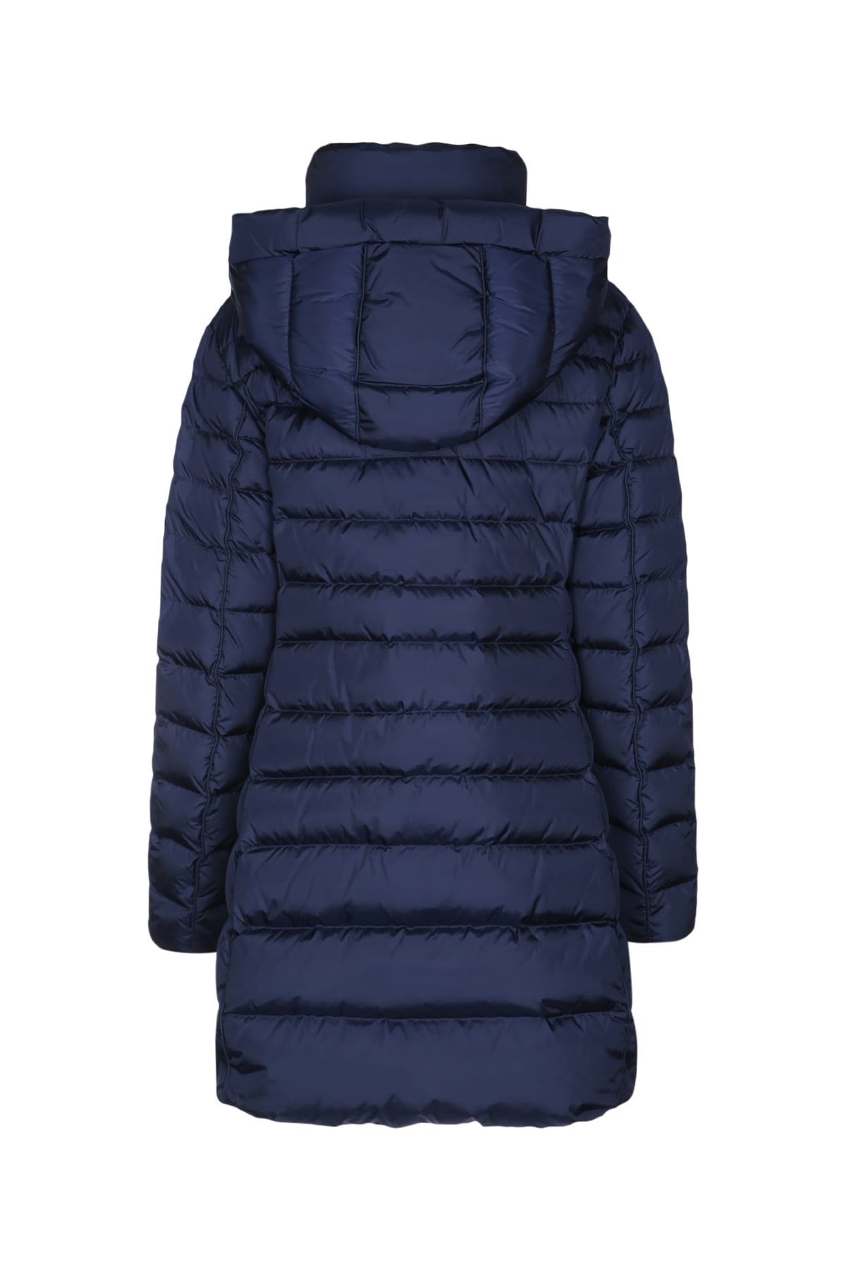 Add Hooded Quilted Coat In Blue