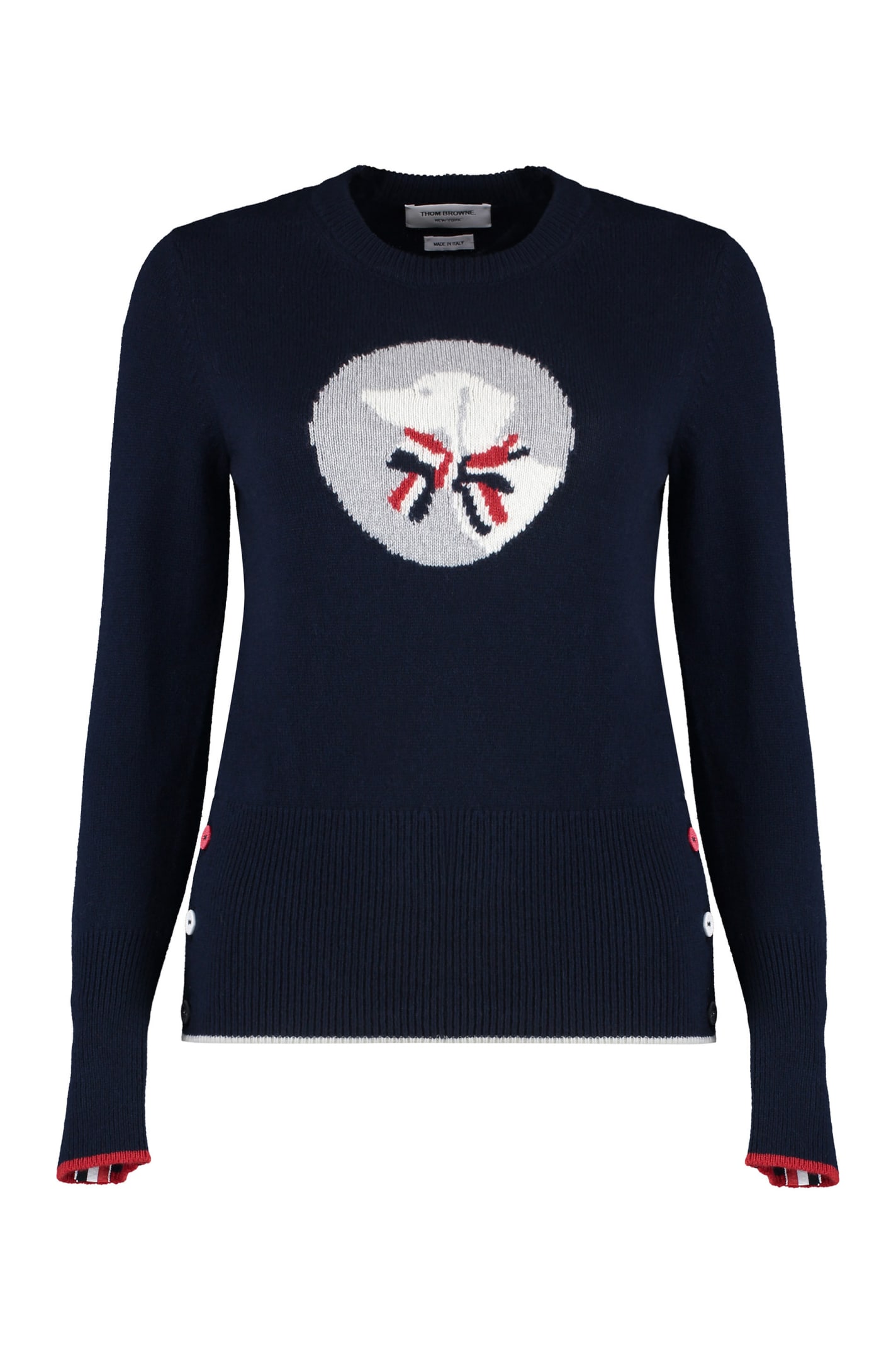 Shop Thom Browne Virgin Wool Crew-neck Sweater In Blue