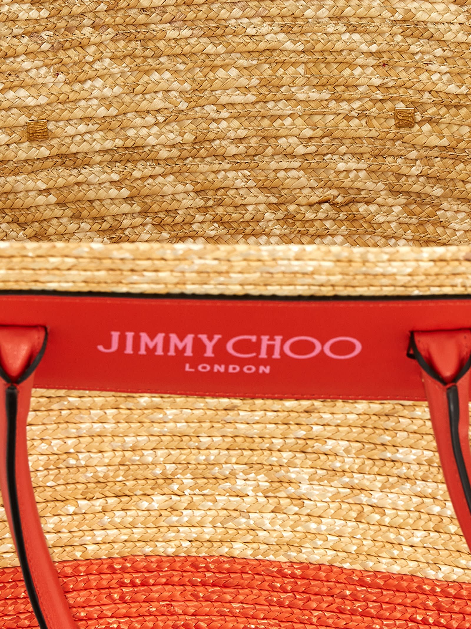Shop Jimmy Choo Beach Basket Tote/m Shopping Bag In Fuchsia