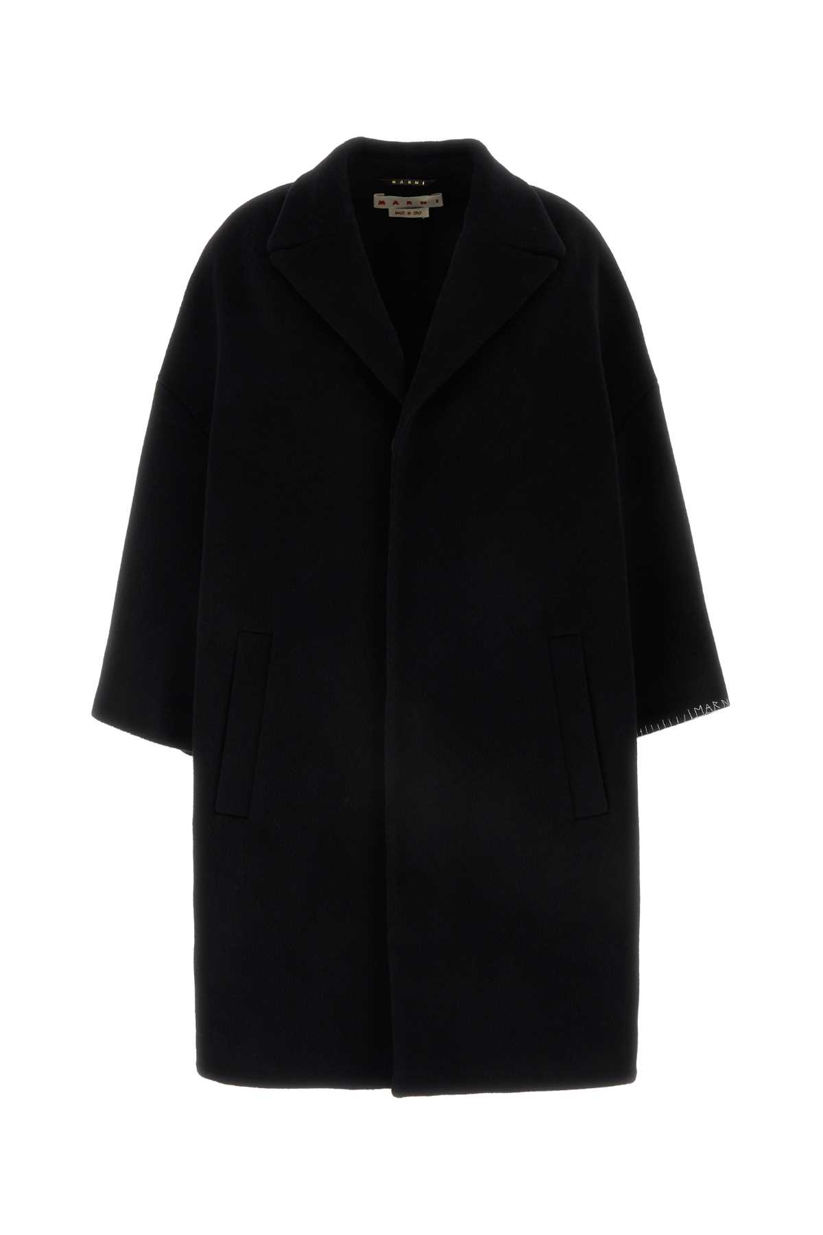 Shop Marni Black Wool Blend Coat