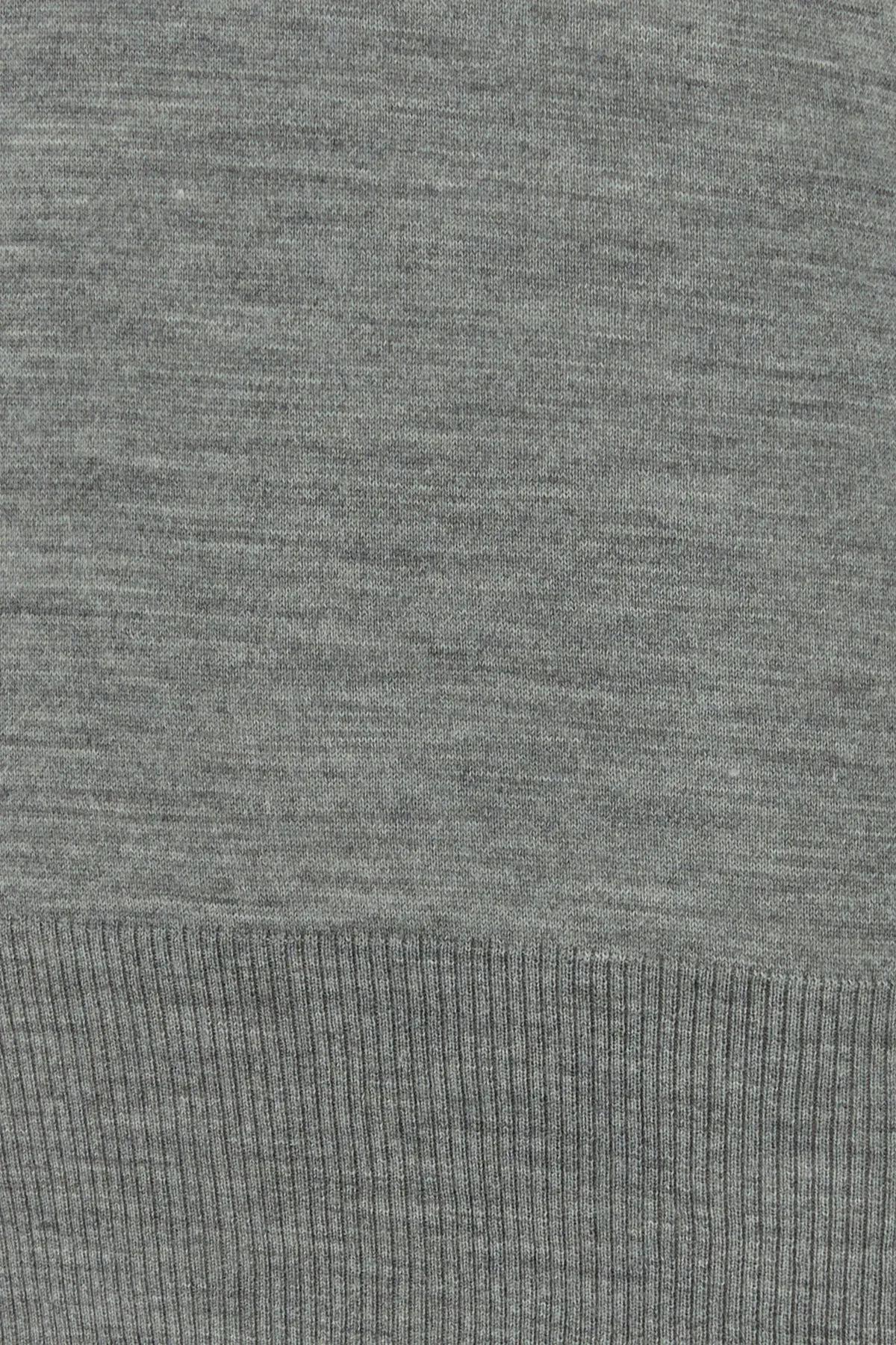 Thom Browne Melange Grey Wool Sweater In Lt Grey