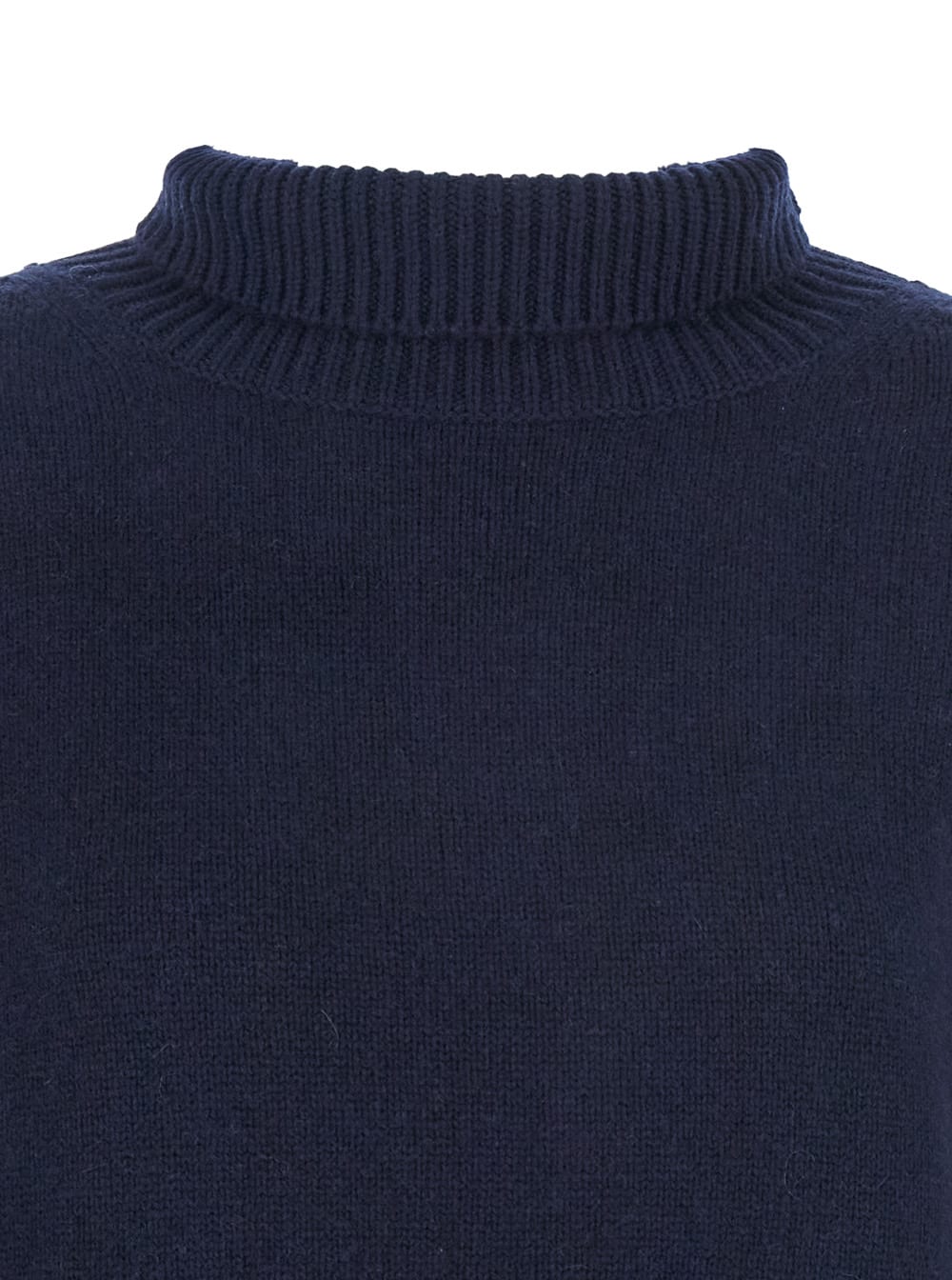 Goat Boyfriend Blue Turtleneck Sweater With Dropped Shoulders In Cashmere Woman In Blue