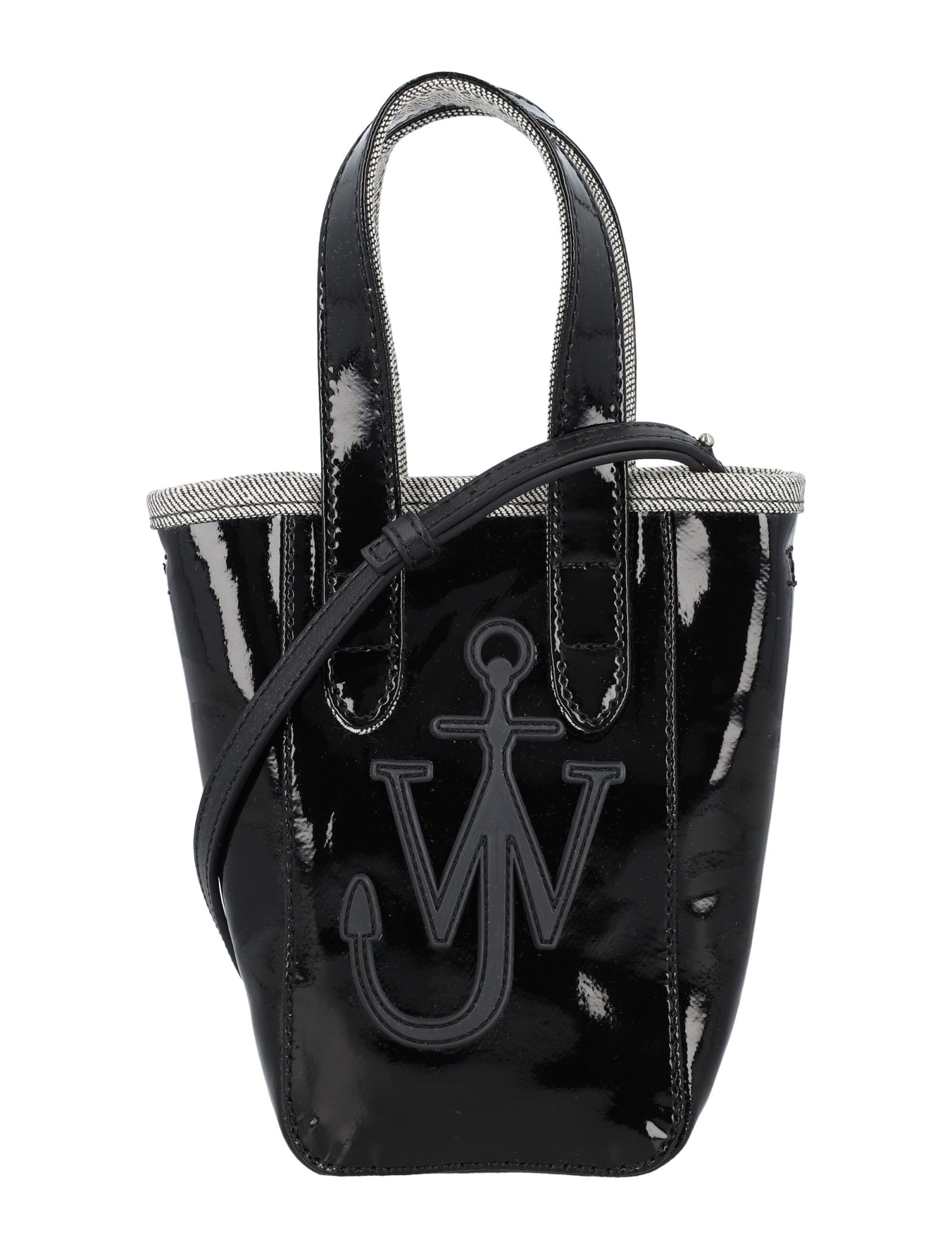 Shop Jw Anderson Mini Belt Tote Bag In Black