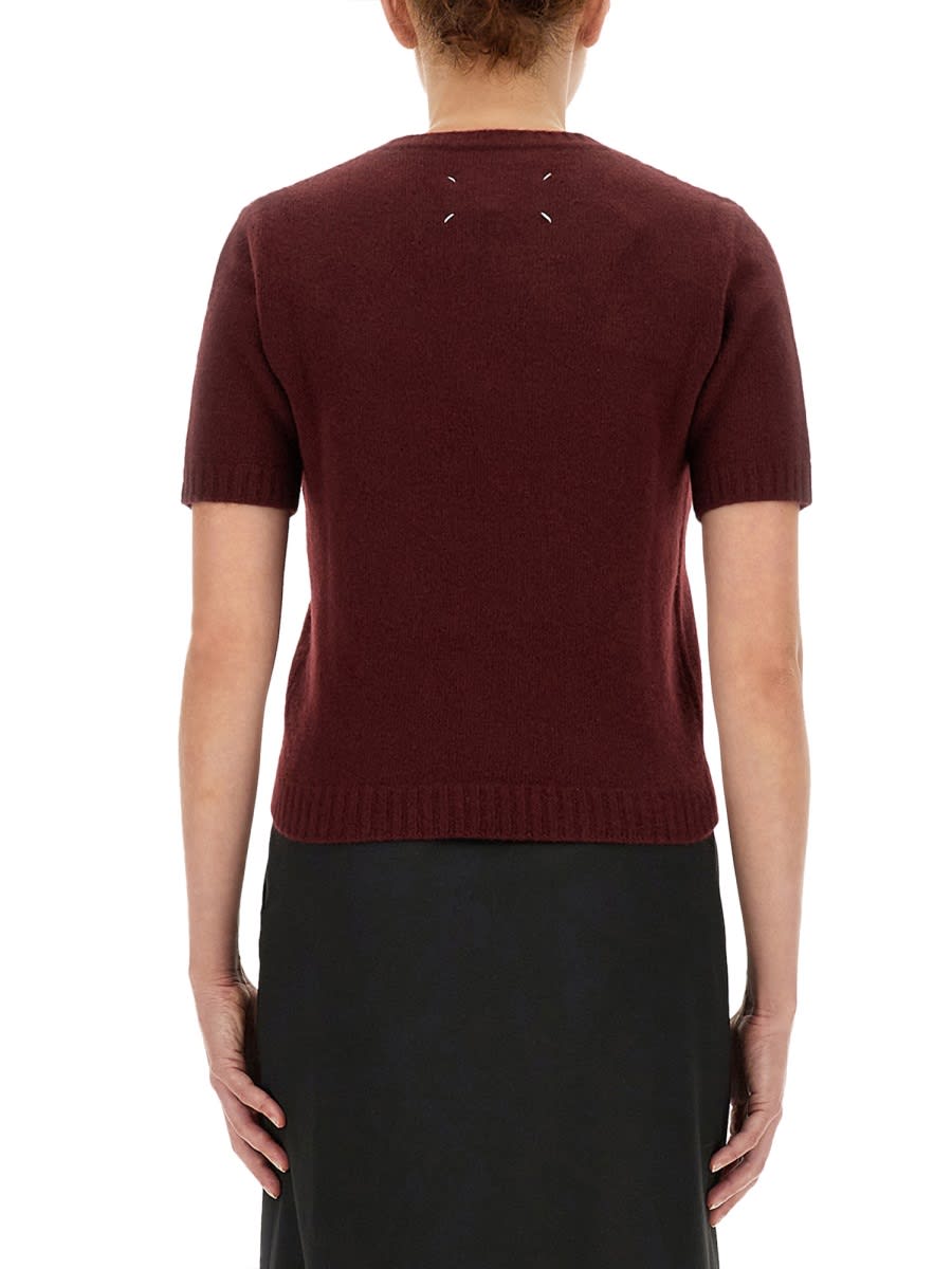 Shop Maison Margiela Wool Jersey. In Bordeaux