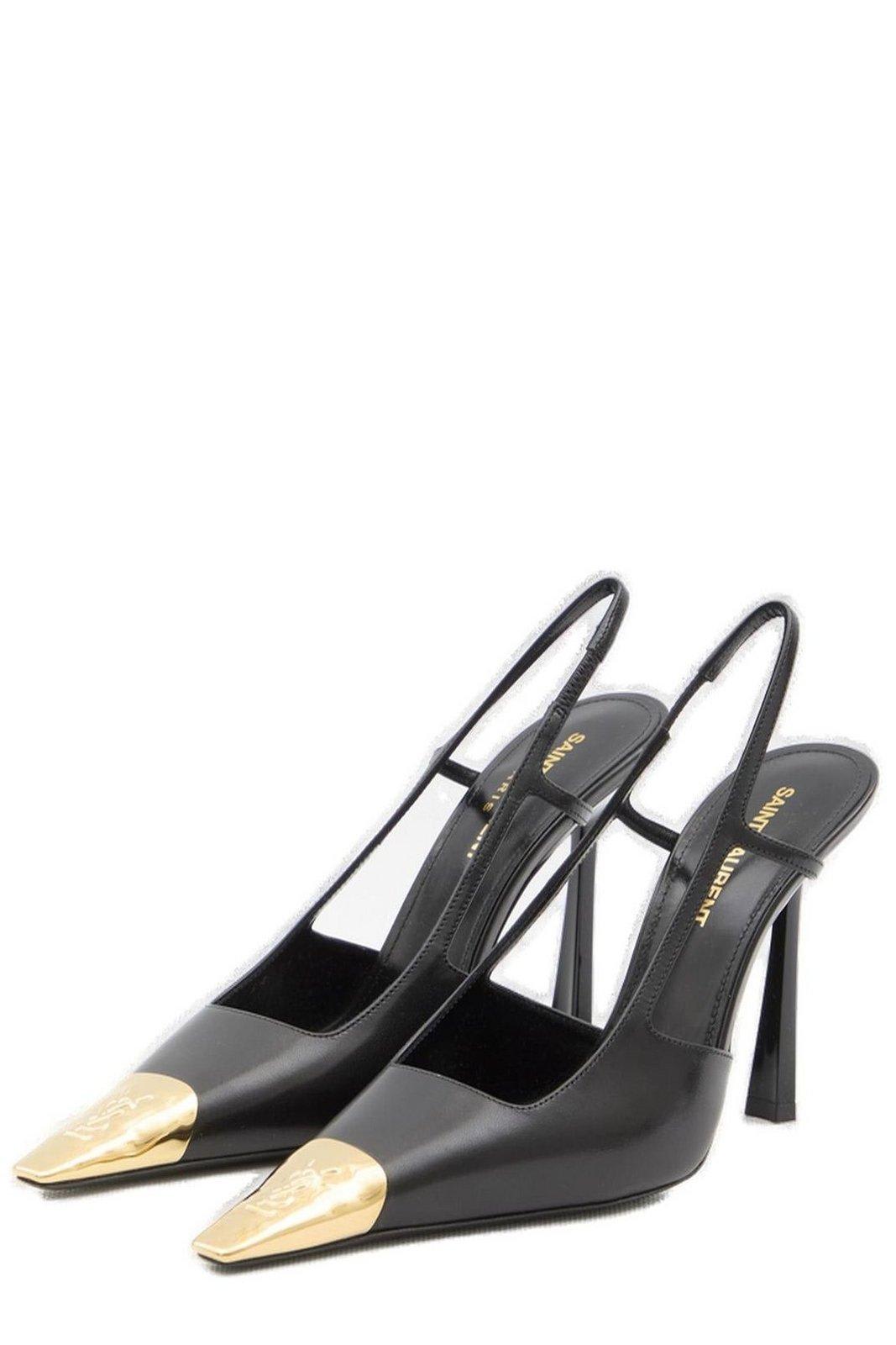 Shop Saint Laurent Jeanne Slingback Pumps In Nero