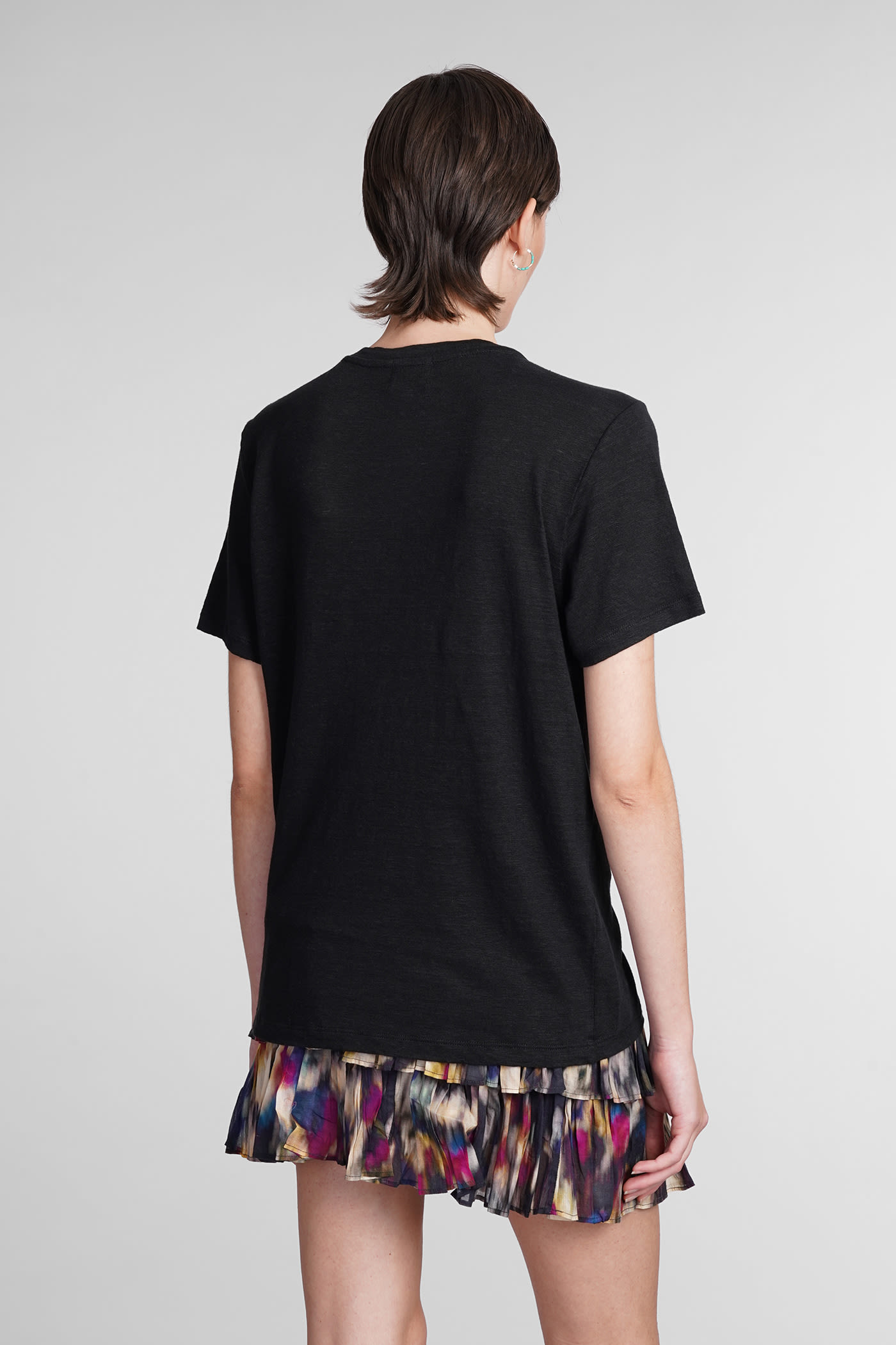 Shop Marant Etoile Zewel T-shirt In Black Linen