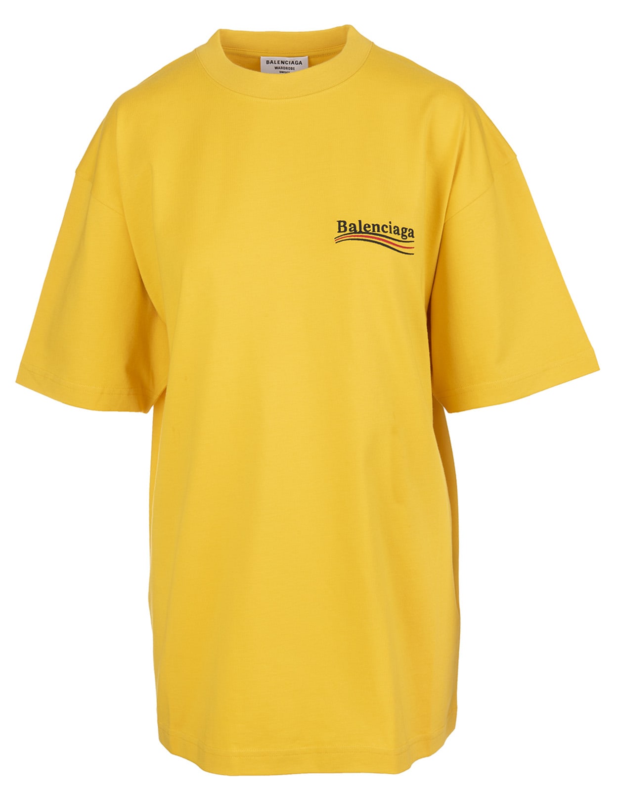 Balenciaga Woman Yellow Large Fit Political Campaign T-shirt