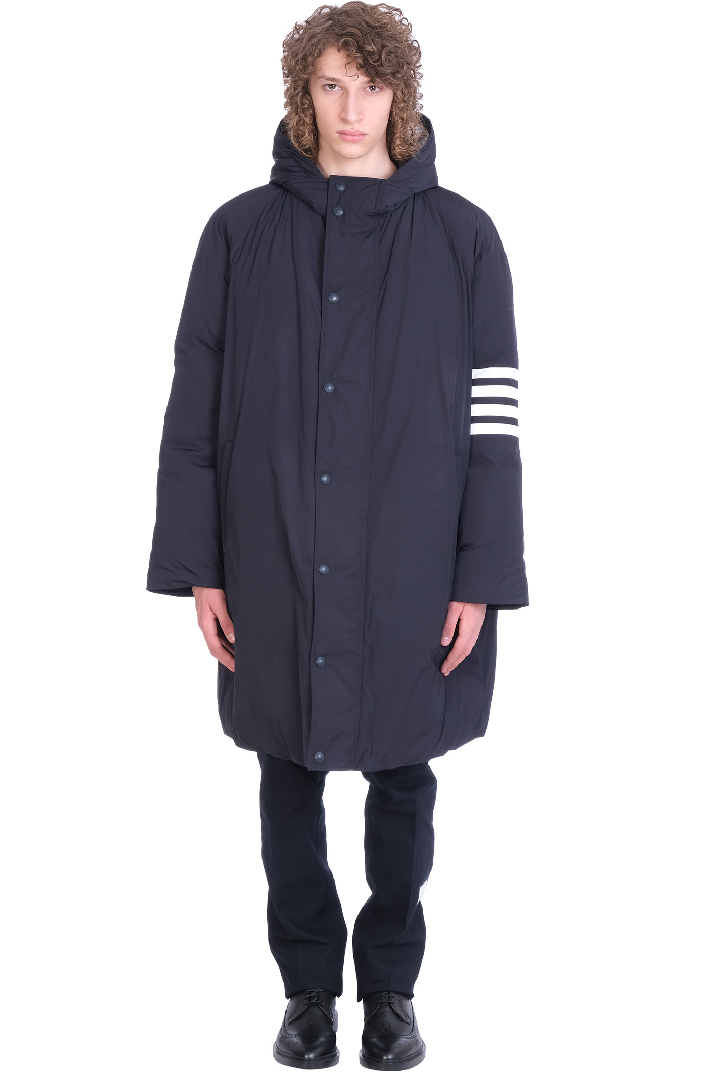 Thom Browne Puffer In Blue Polyester