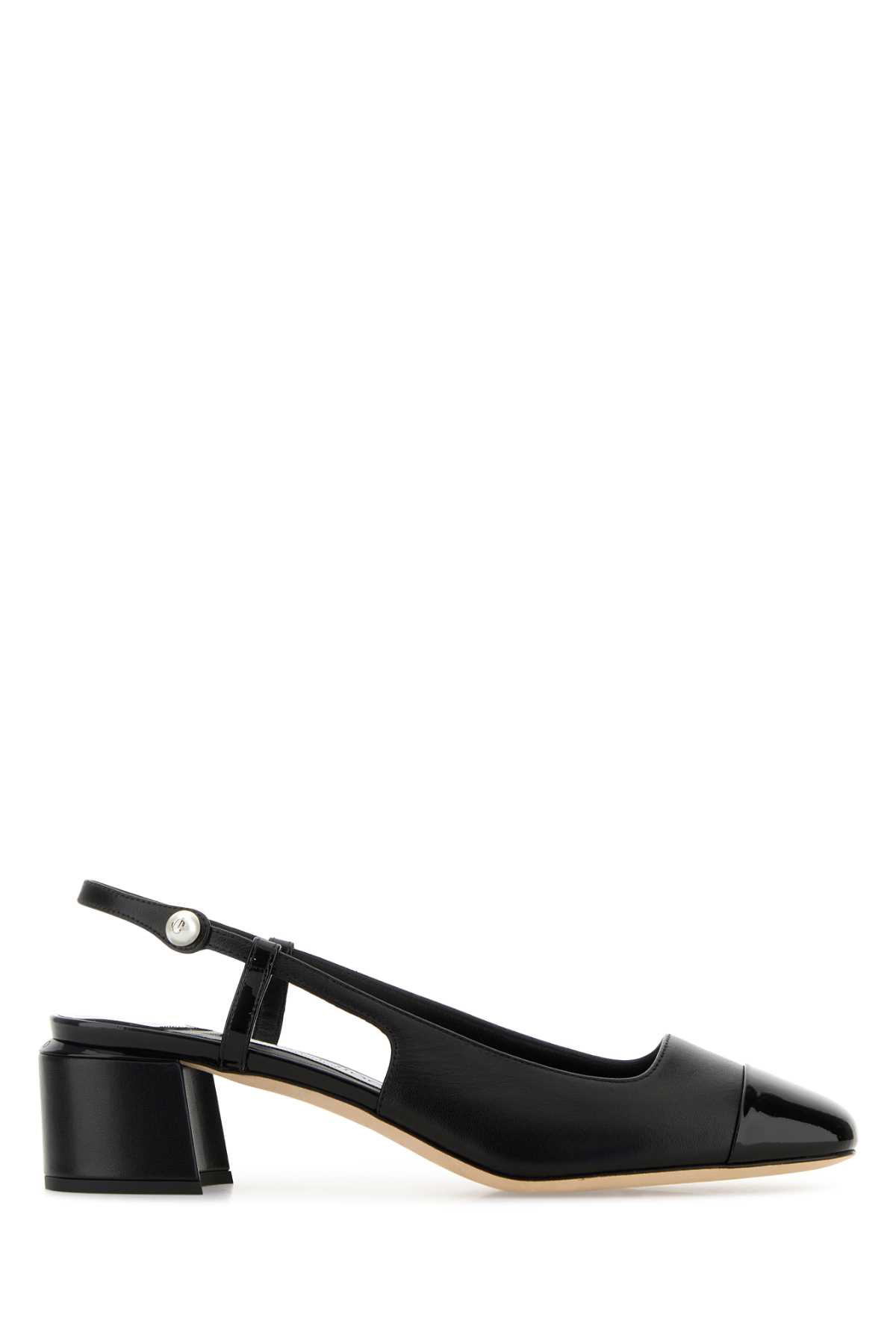 Black Nappa Leather Elisa Pumps