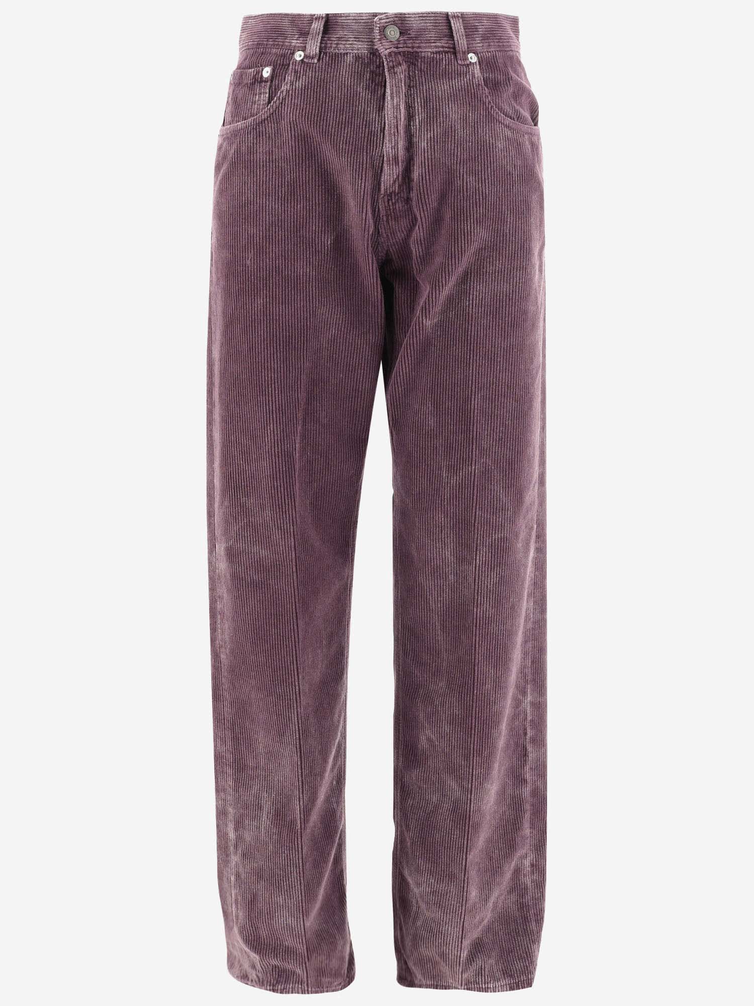 Shop Haikure Cotton Corduroy Pants In Purple