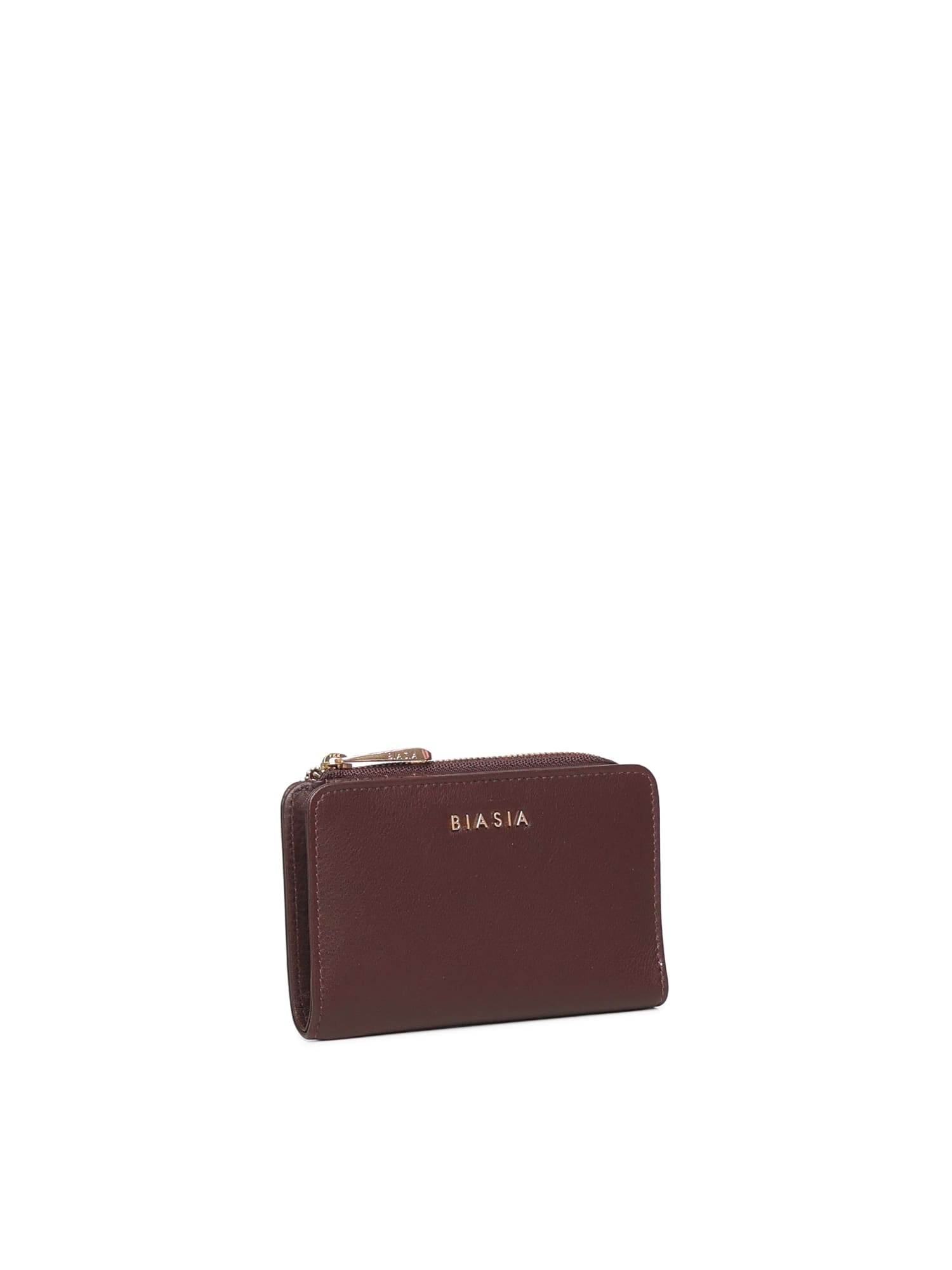Biasia Leather Wallet With Logo In Brown