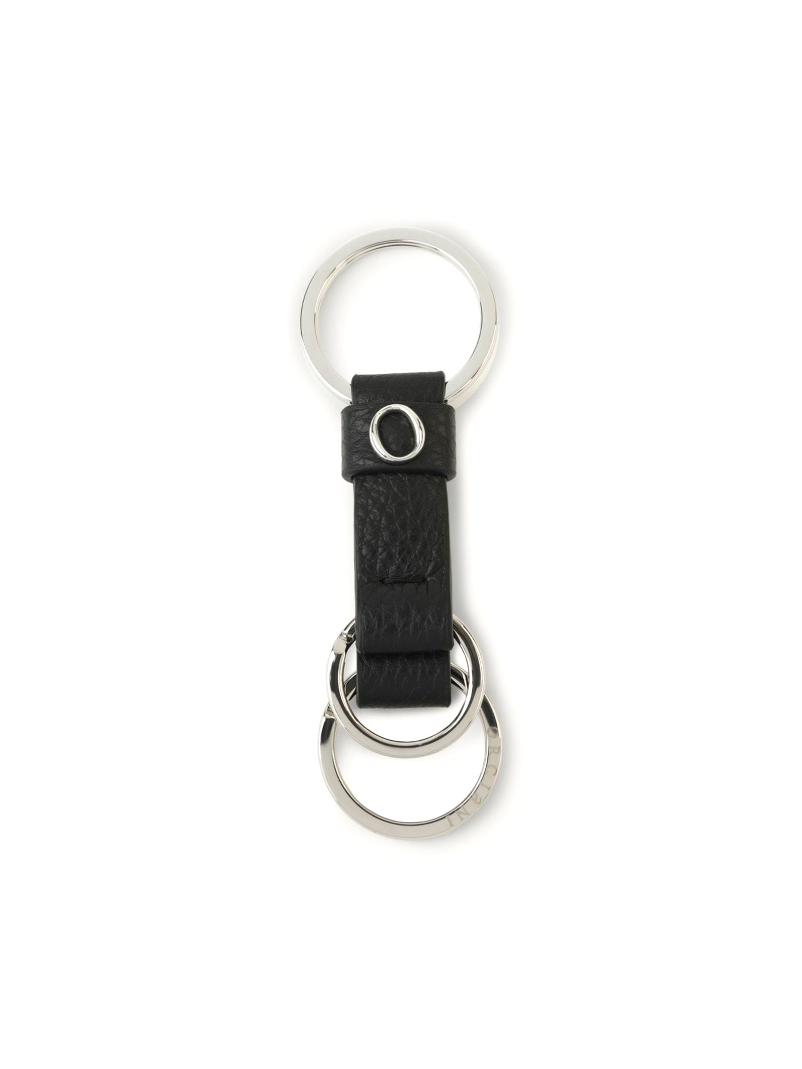 Micron Keychain In Black Leather