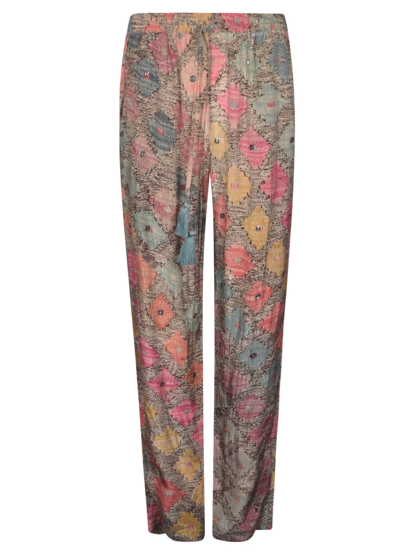 Shop Mes Demoiselles Printed Cropped Trousers In Multicolor