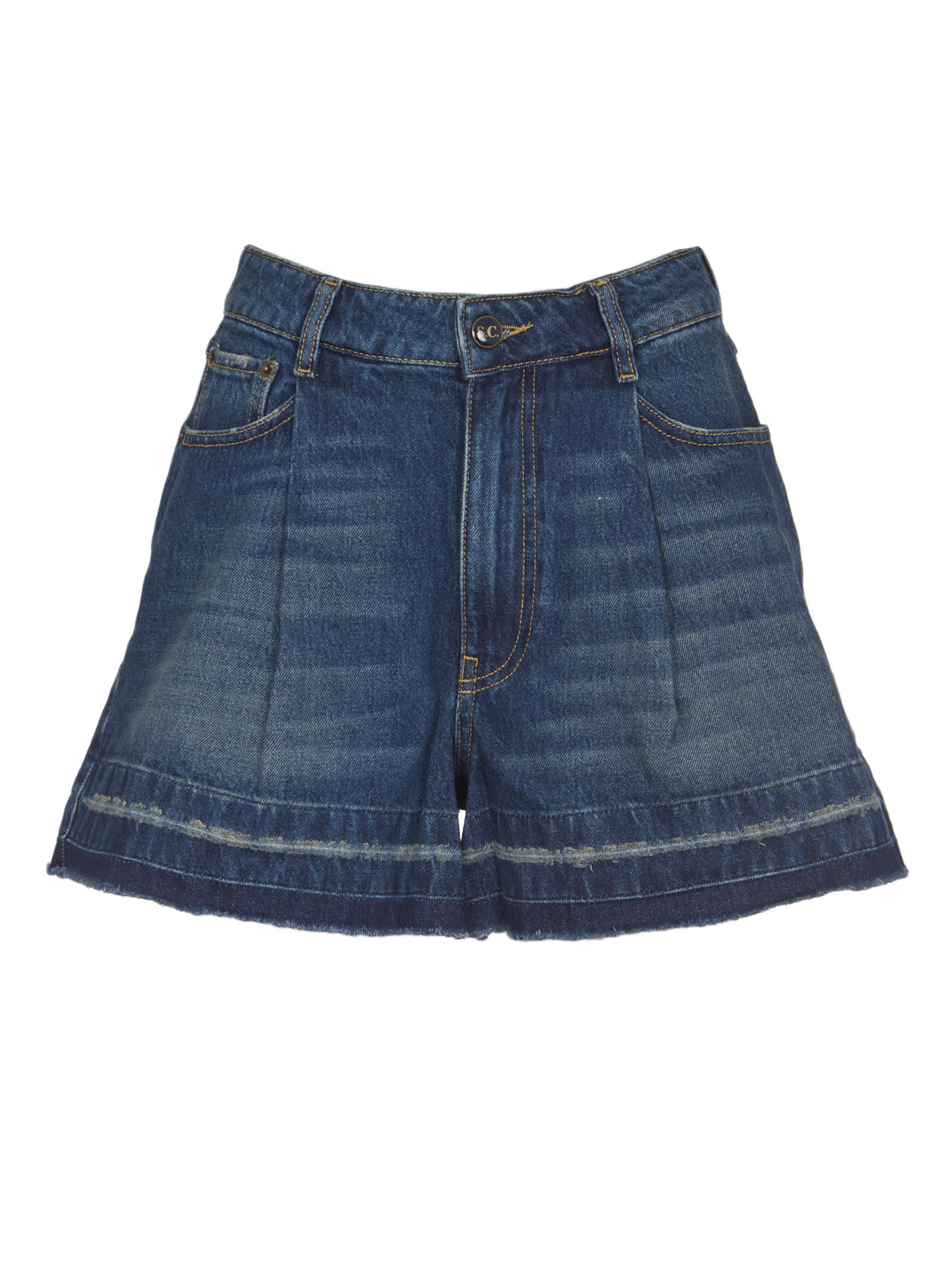 SEMICOUTURE Blue Denim Shorts
