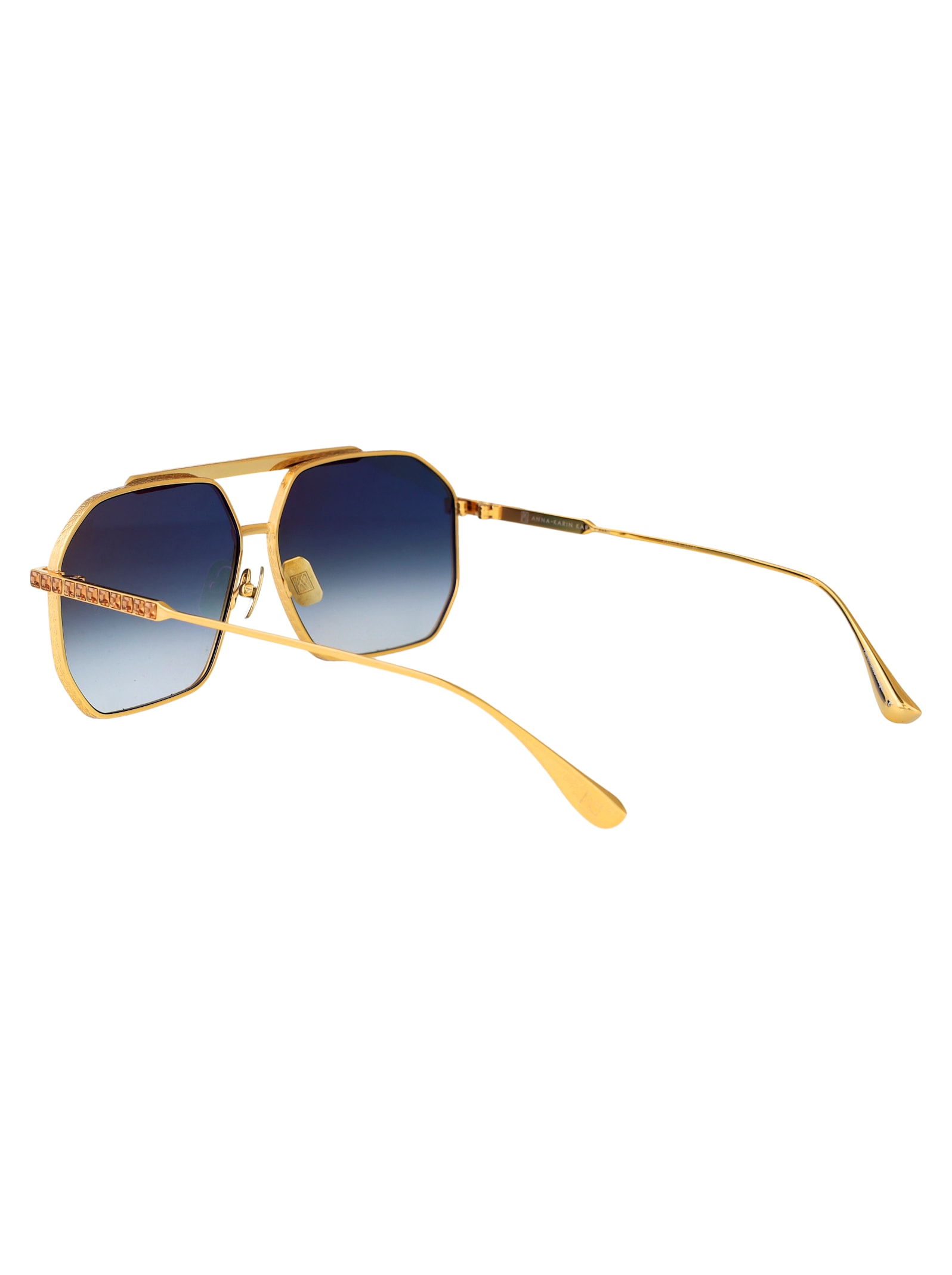 Anna-karin Karlsson Le Boss 2.0 Geometric Crystal-embellished Sunglasses In Blue