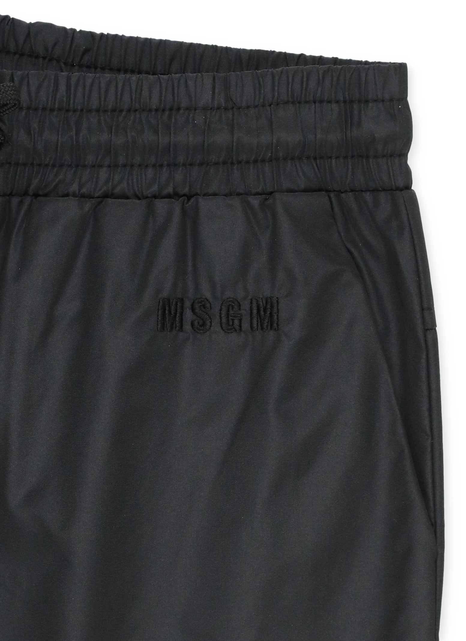 Shop Msgm Logoed Cargo Trousers In Black