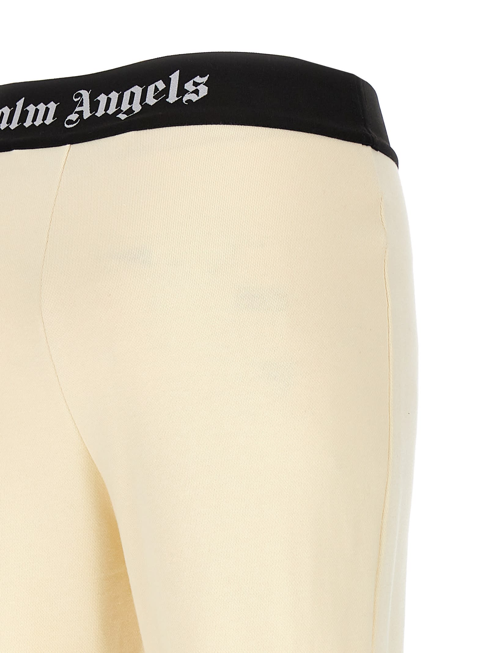 Shop Palm Angels Logo Tape Joggers In White/black