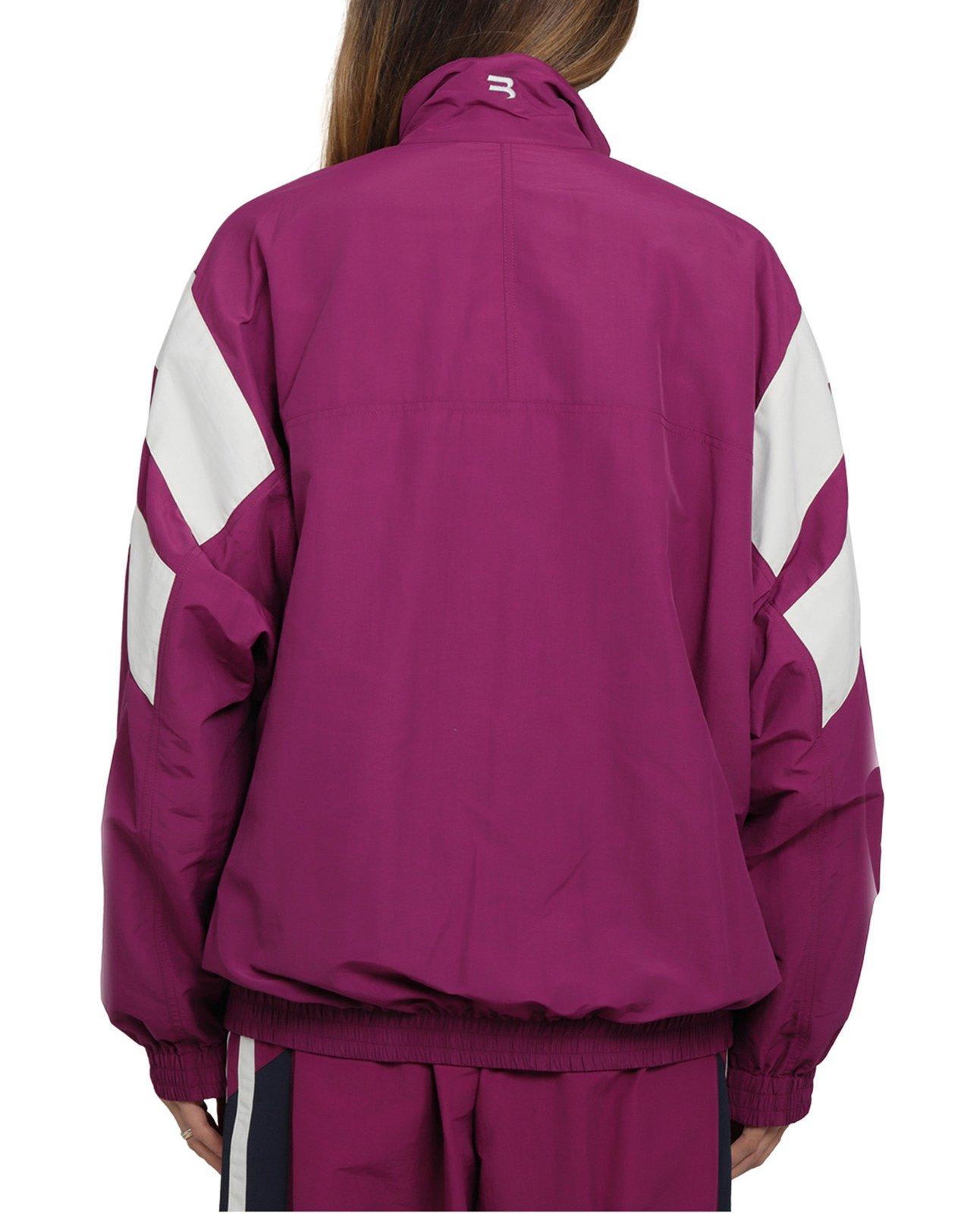 Shop Balenciaga Sporty B Tracksuit Jacket In Purple