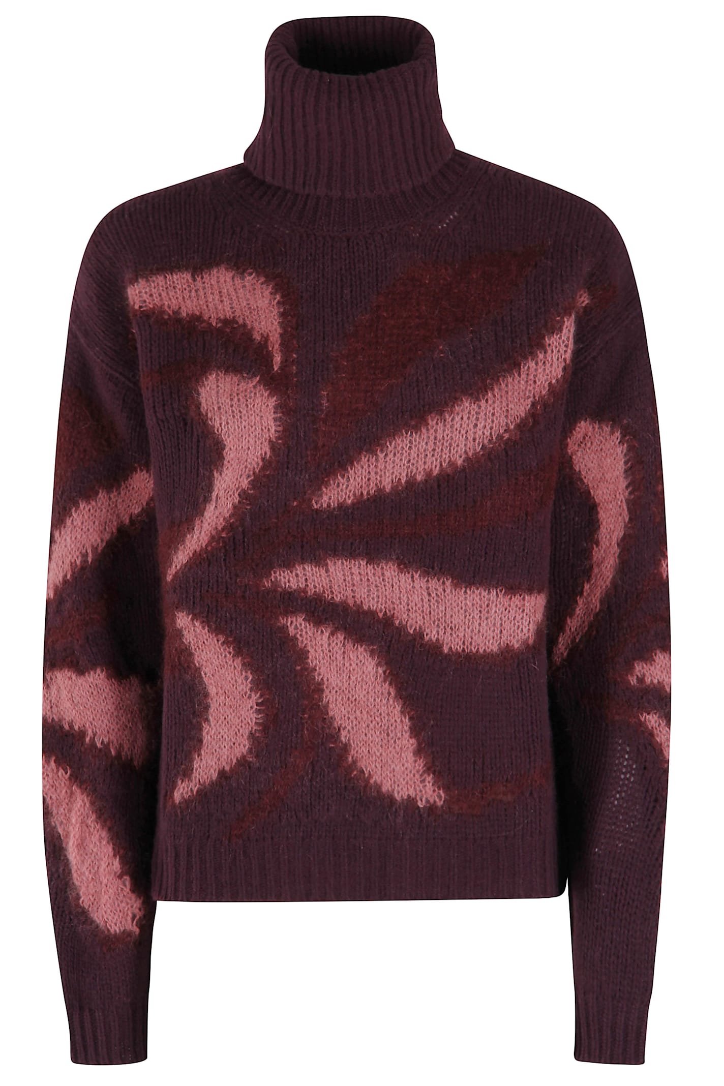 Roberto Collina Dolcevita Intarsio Fiore In Brown