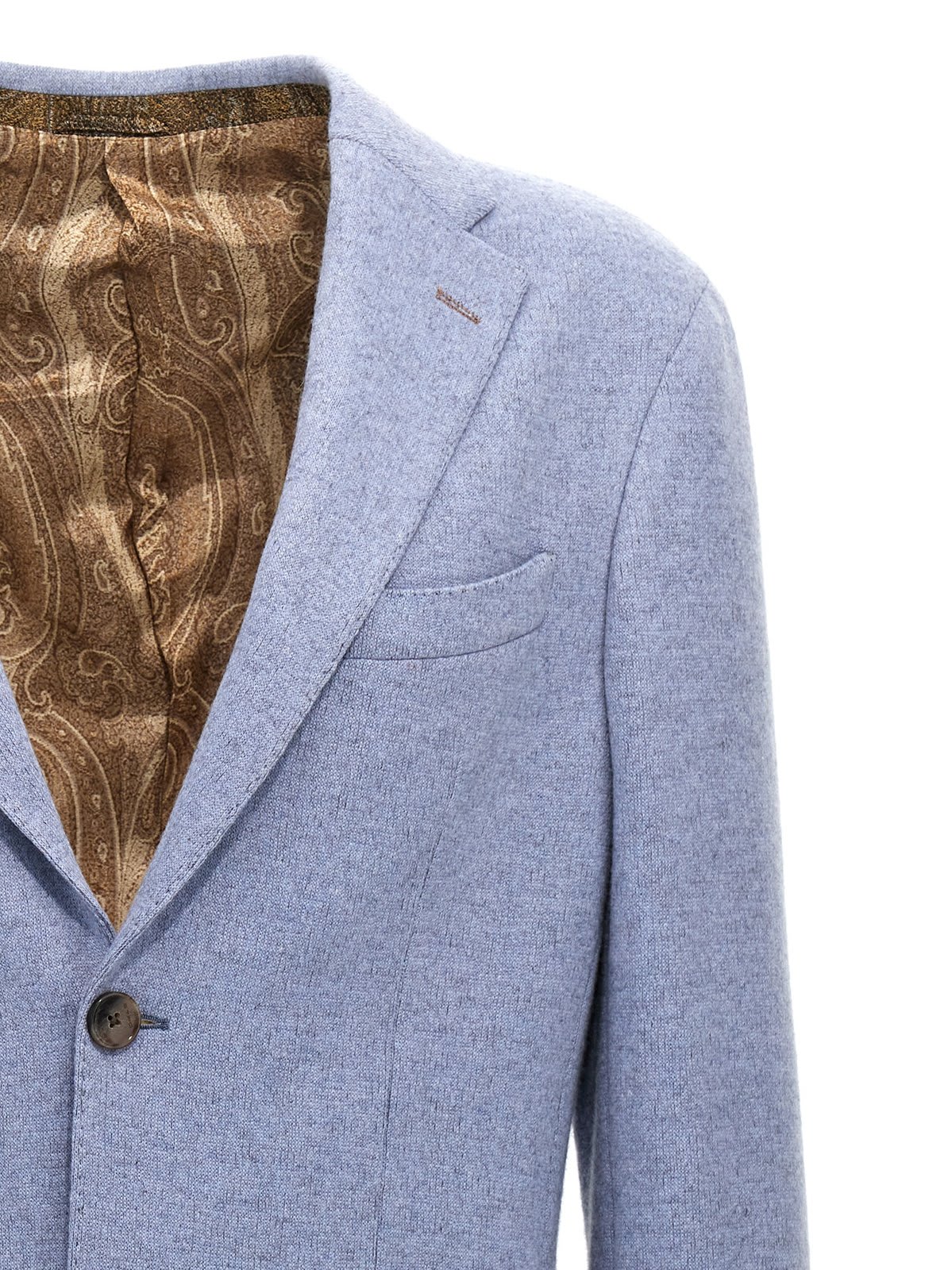 Shop Etro Logo Patch Single-breasted Blazer In Clear Blue