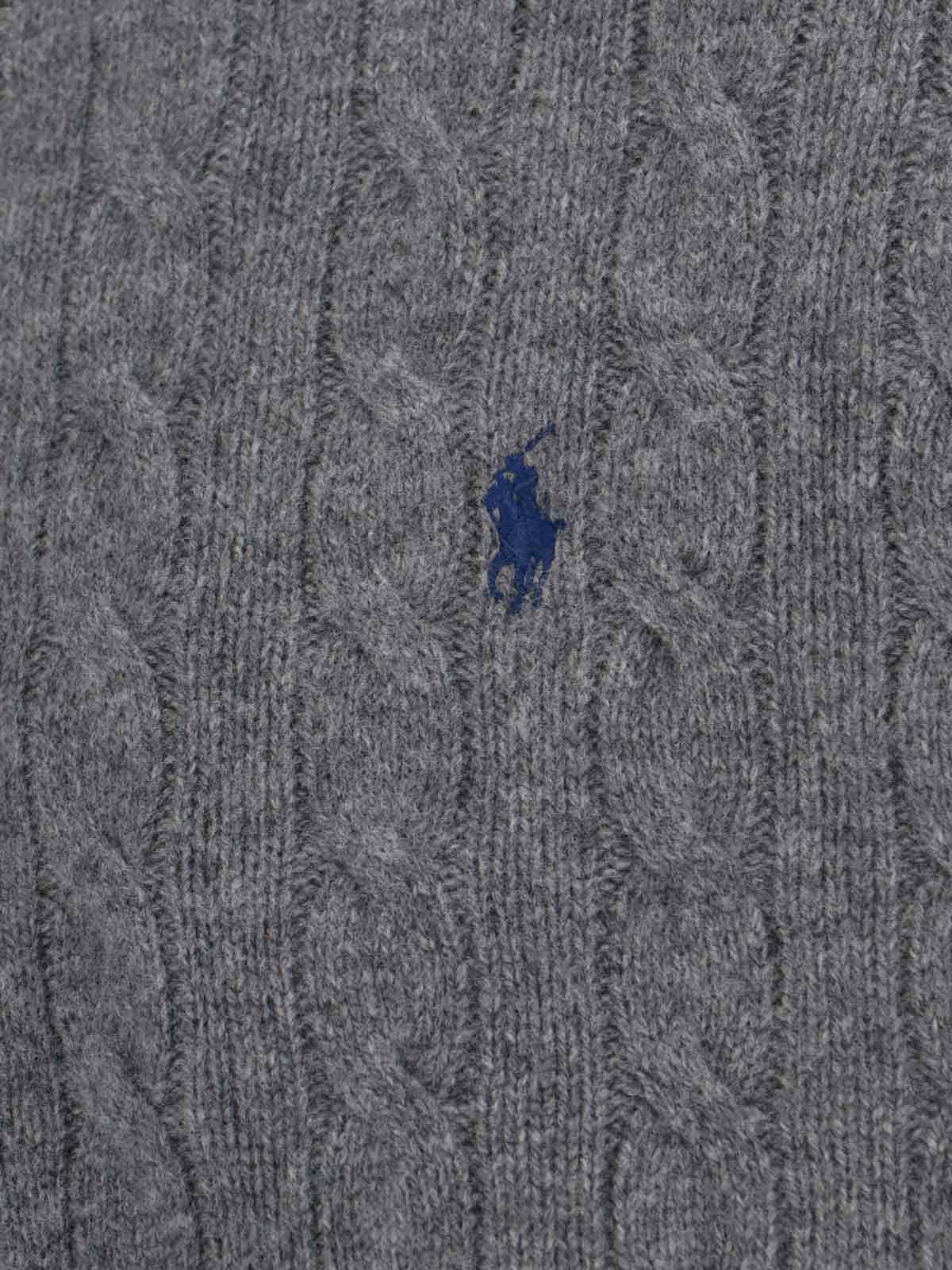 Polo Ralph Lauren Cable-knit Wool And Cashmere Bomber Jacket In Gray