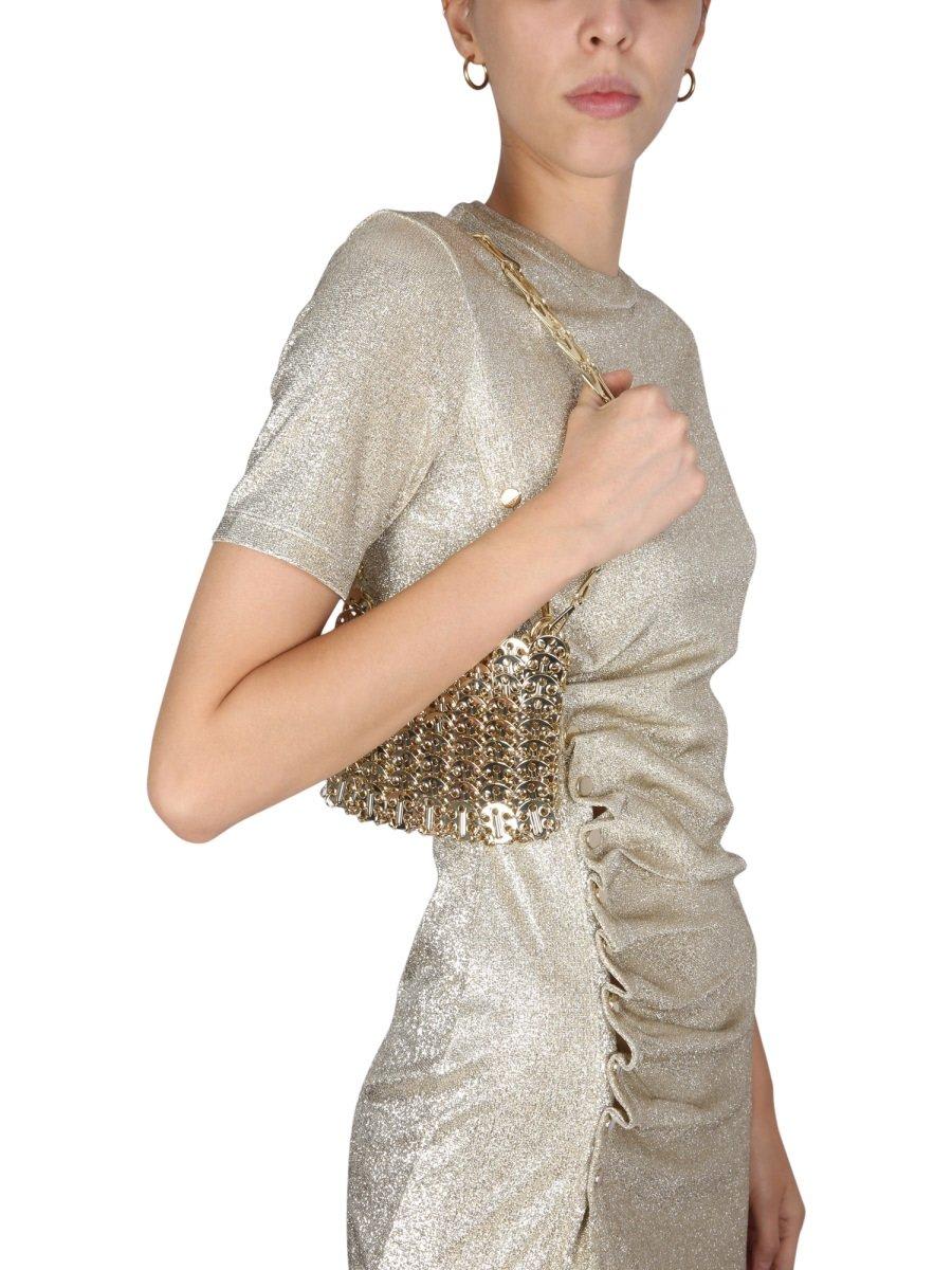 Rabanne Asymmetric Ruched Metallic Crepe Mini Dress In Gold