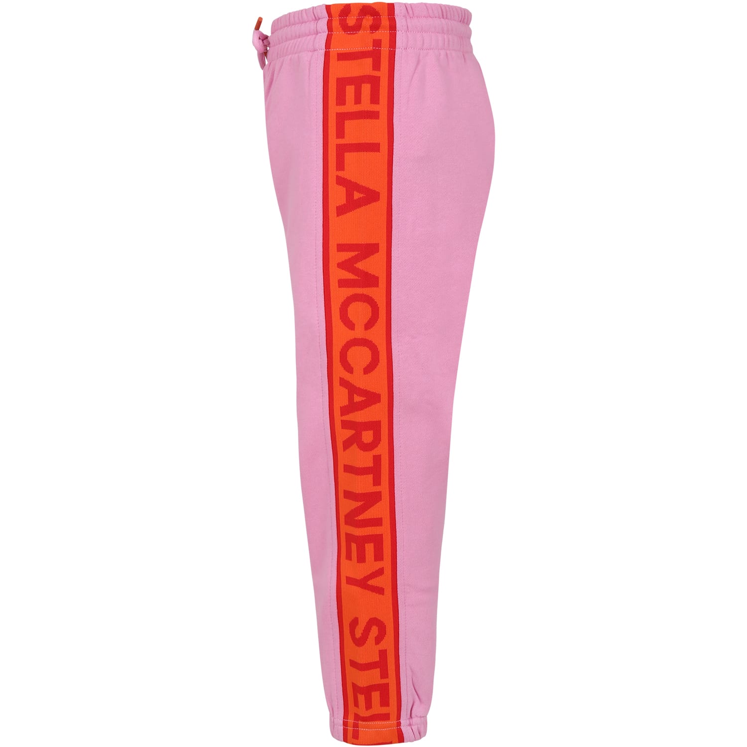 Shop Stella Mccartney Pink Trousers For Girl With Logo