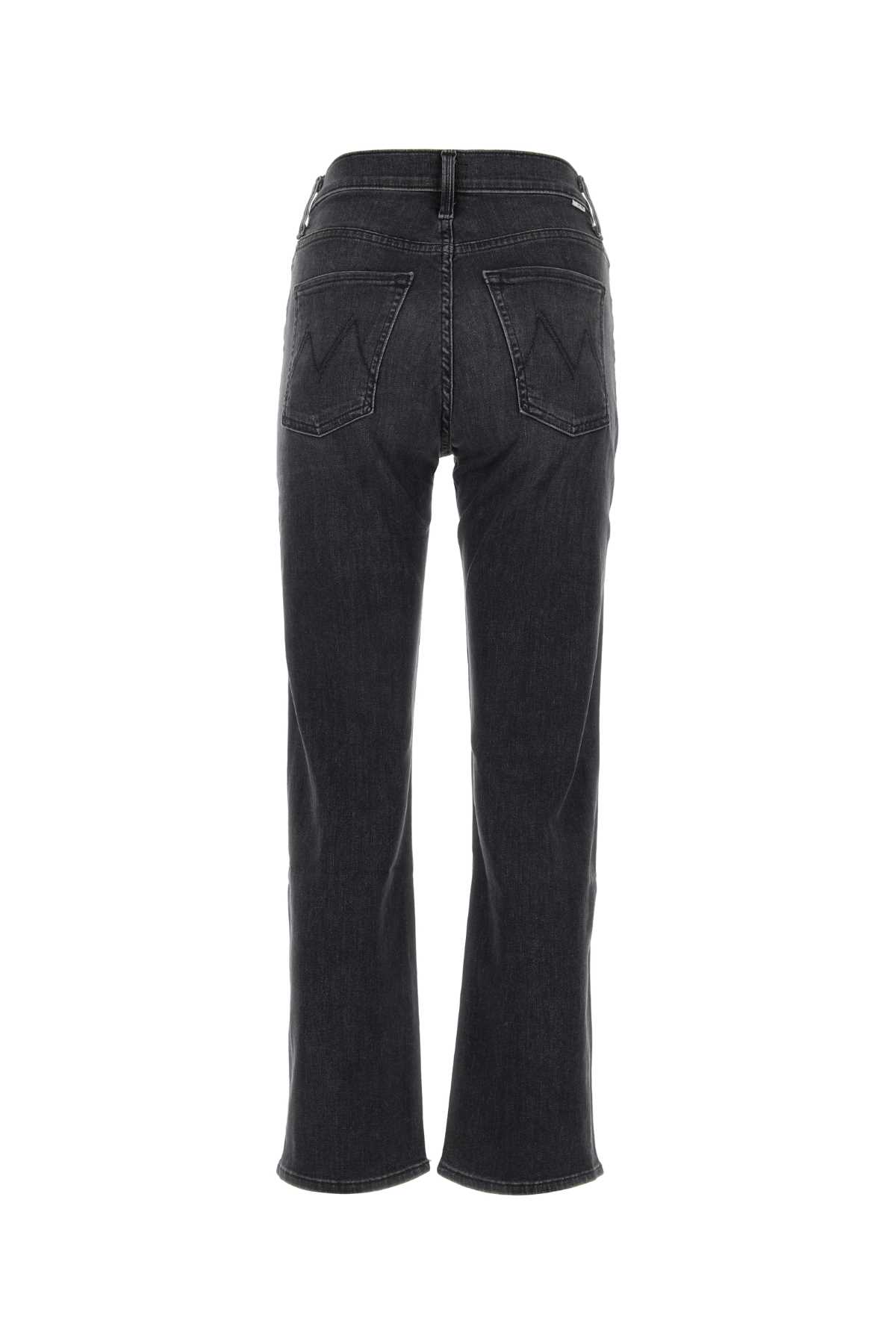 Mother Black Stretch Denim The Ditcher Zip Ankle Jeans