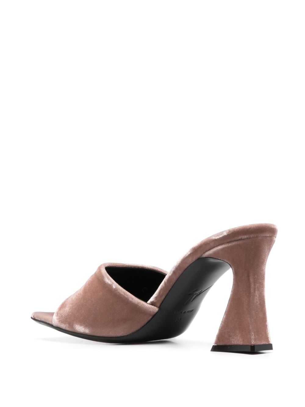 Giuseppe Zanotti Velvet Mule Sandals In Brown