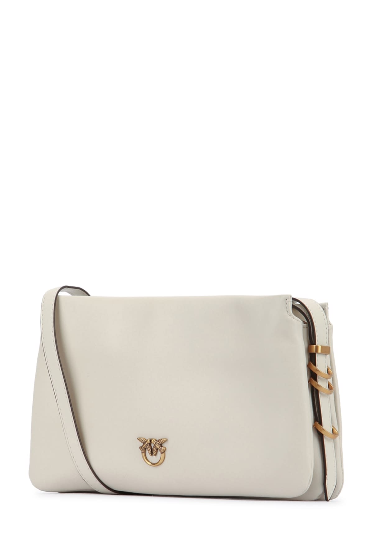 Pinko Logo-plaque Shoulder Bag In Neutral