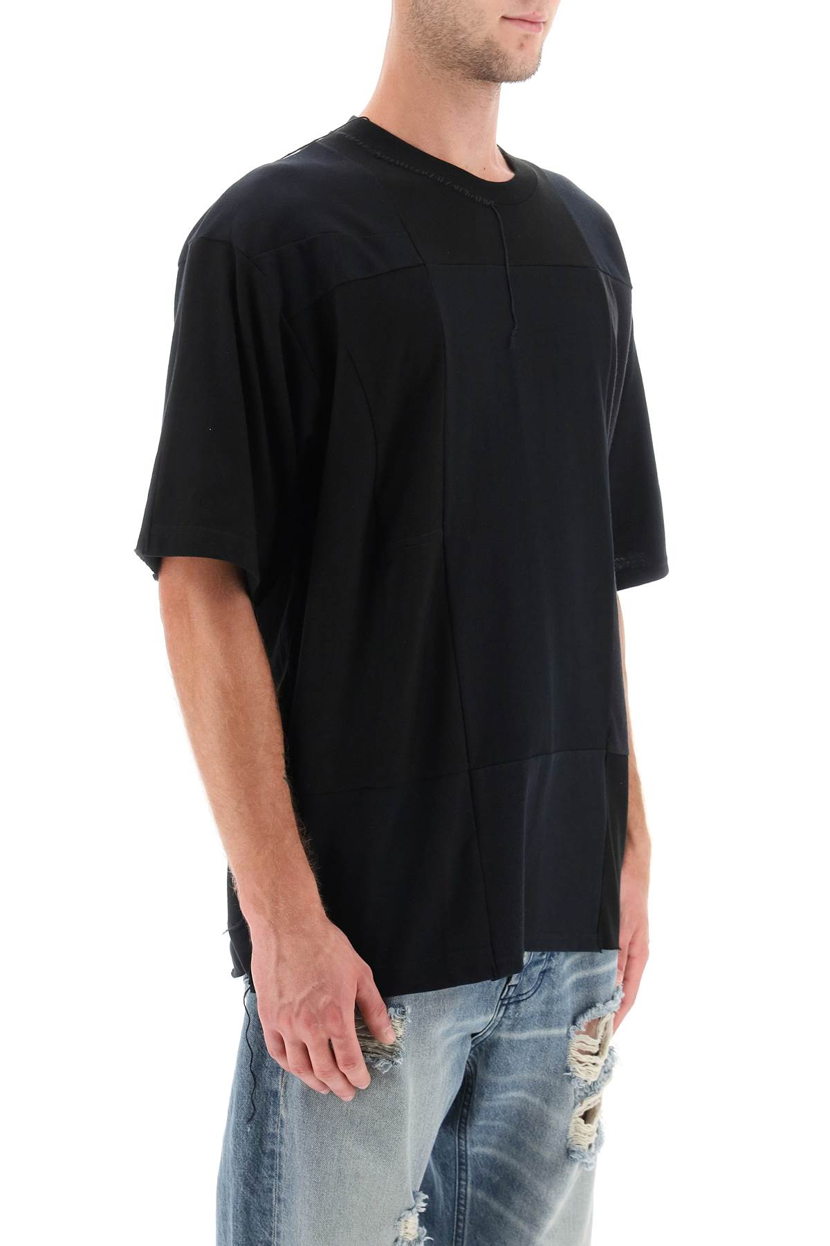Shop Children Of The Discordance Patchwork T-shirt In Black (black)