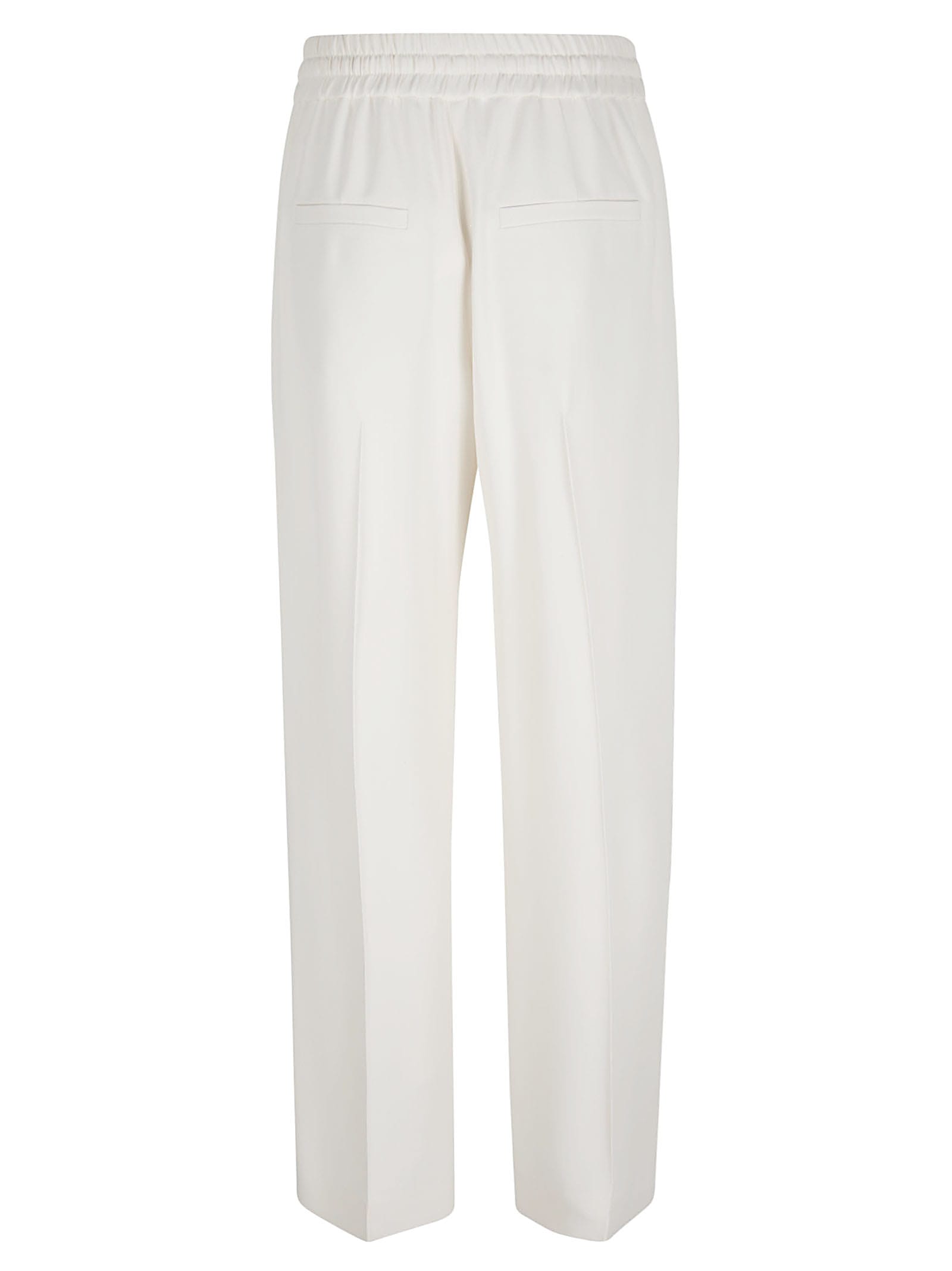 Brunello Cucinelli Drawstring Waist Straight Leg Plain Track Pants In Pure White